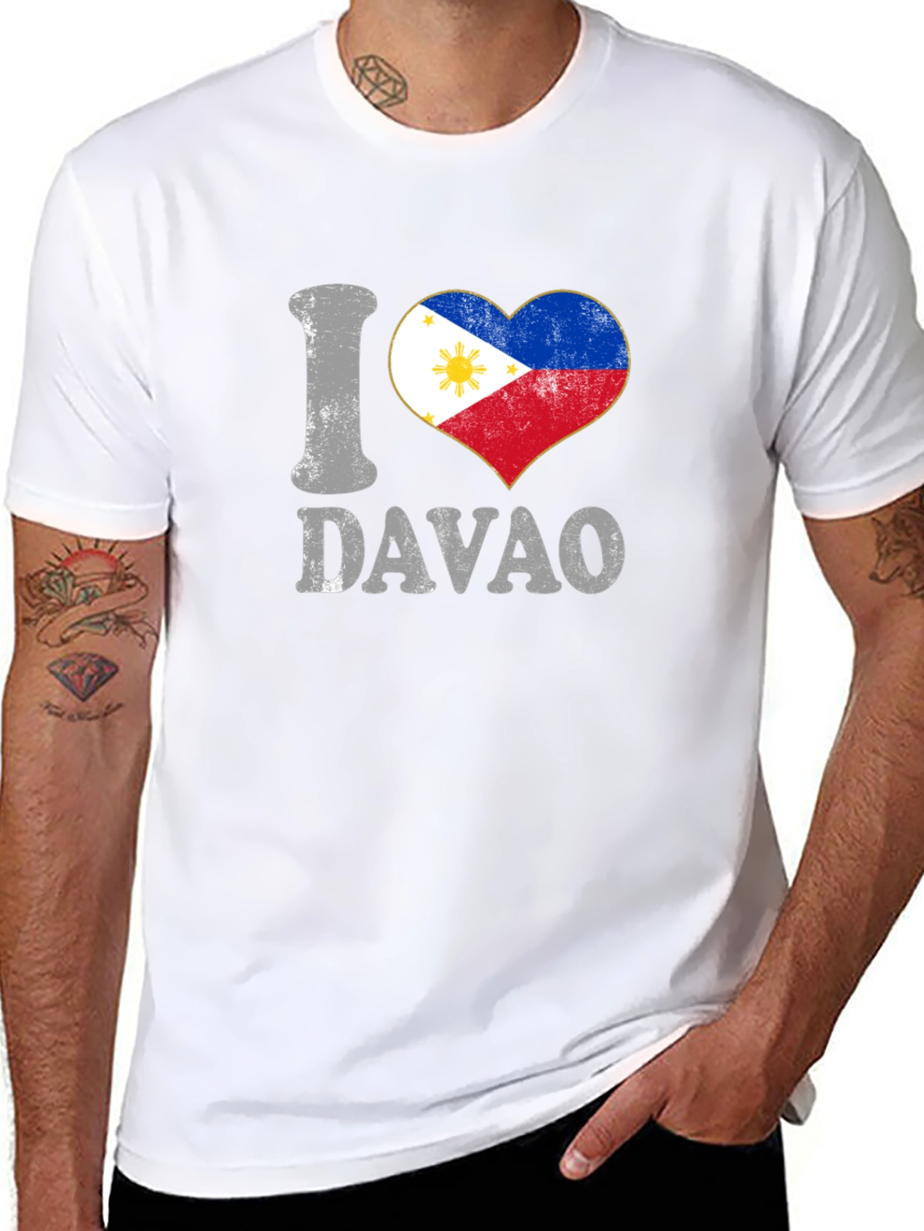 I Love Davao Philippines Heart Flag T-Shirt