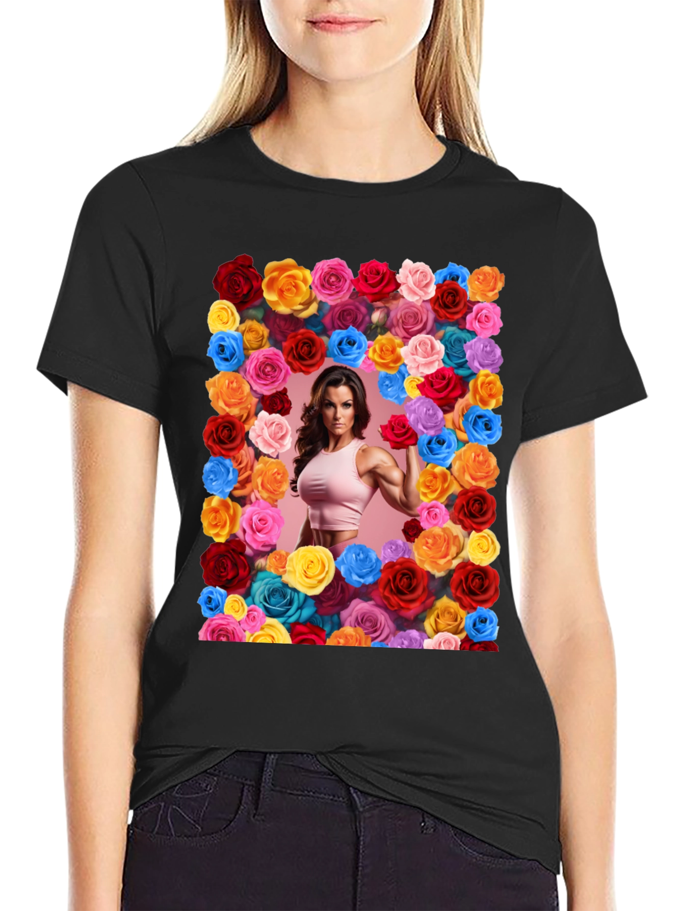 Floral Frame Fitness T-Shirt