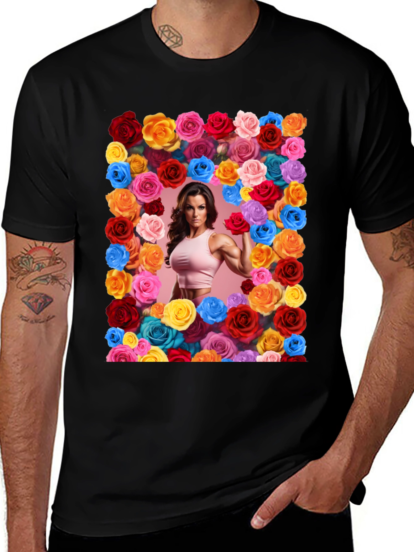 Floral Frame Fitness T-Shirt