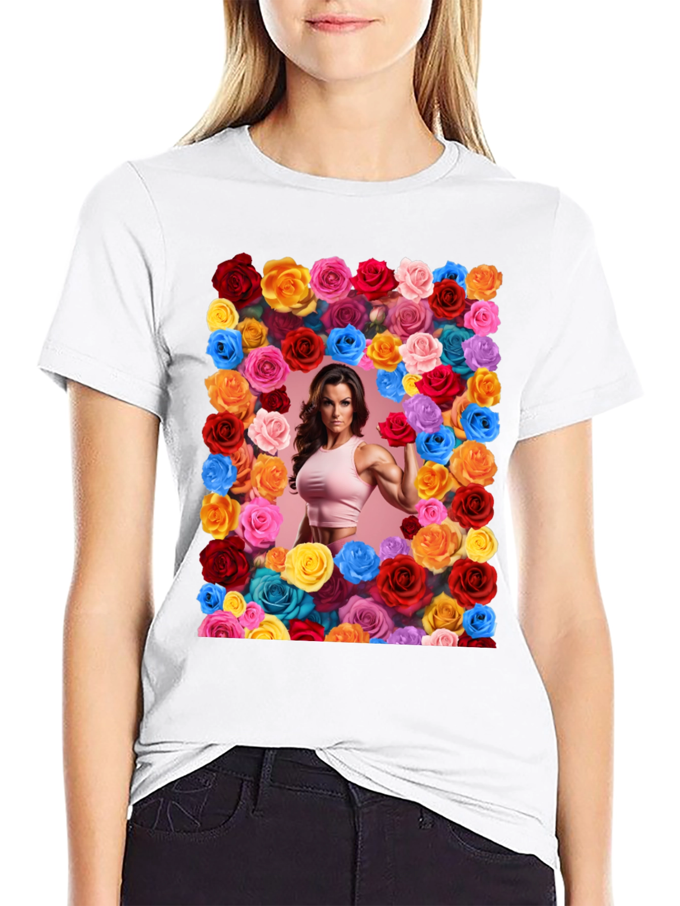 Floral Frame Fitness T-Shirt