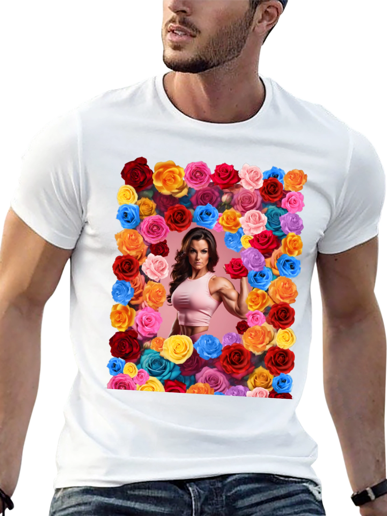 Floral Frame Fitness T-Shirt