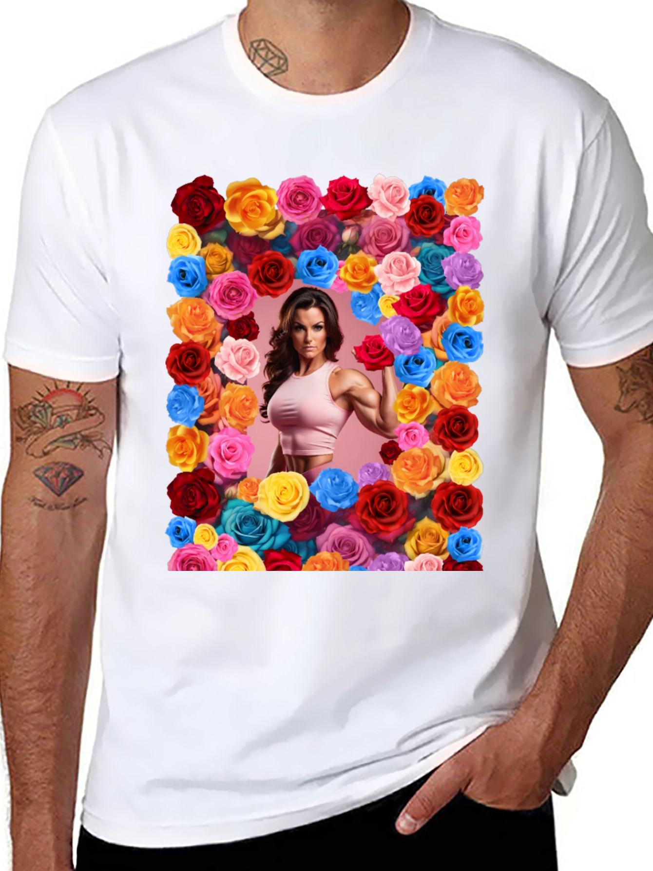 Floral Frame Fitness T-Shirt