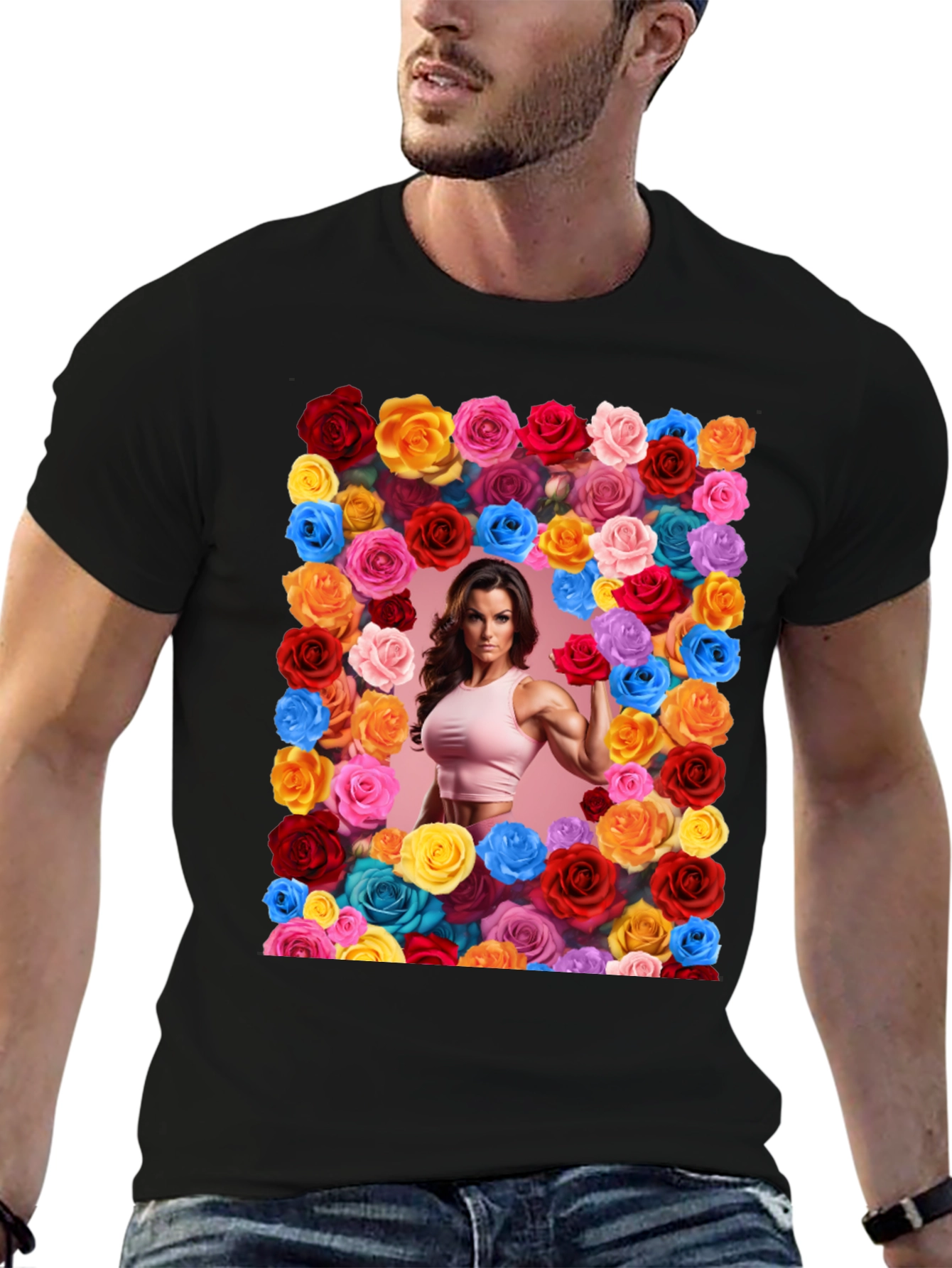 Floral Frame Fitness T-Shirt