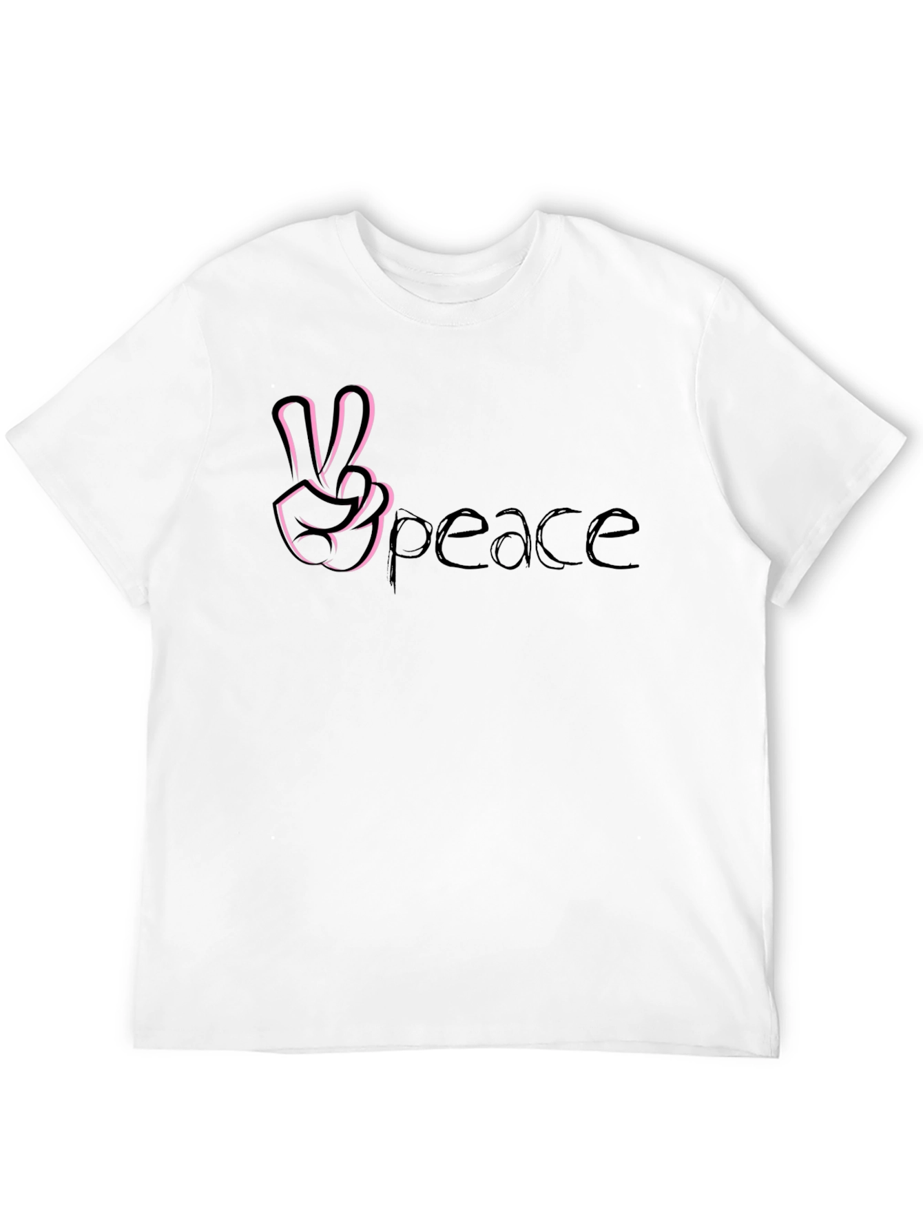 Peace Sign Graphic Tee - Stylish Black Cotton T-Shirt