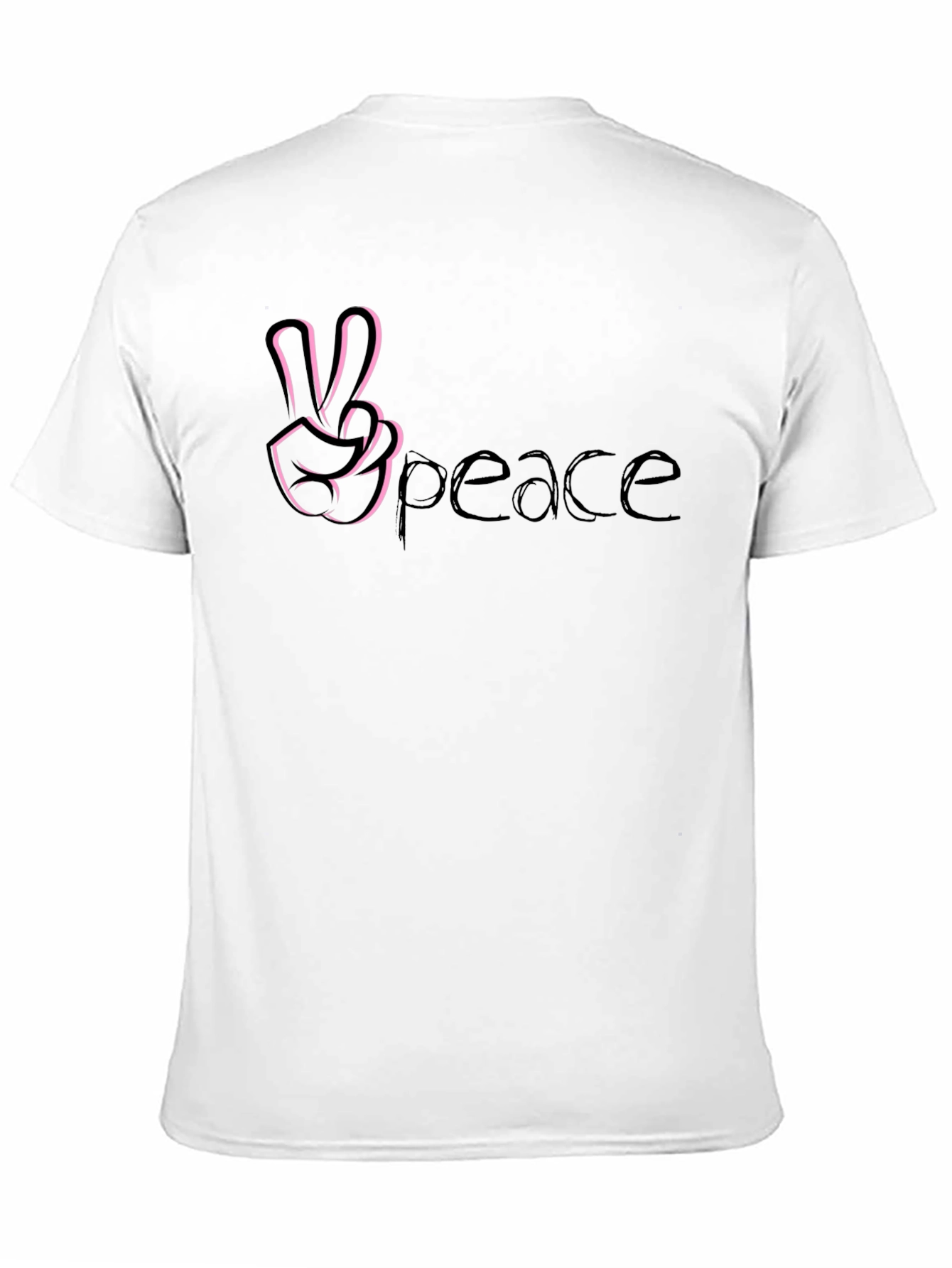Peace Sign Graphic Tee - Stylish Black Cotton T-Shirt