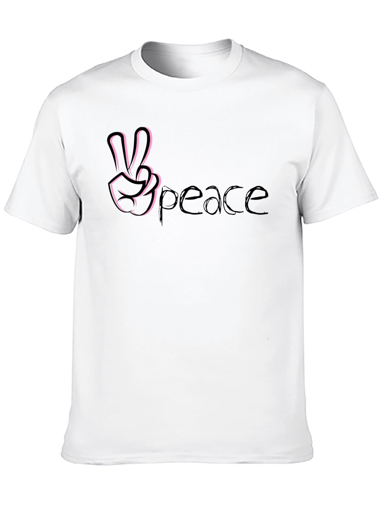 Peace Sign Graphic Tee - Stylish Black Cotton T-Shirt