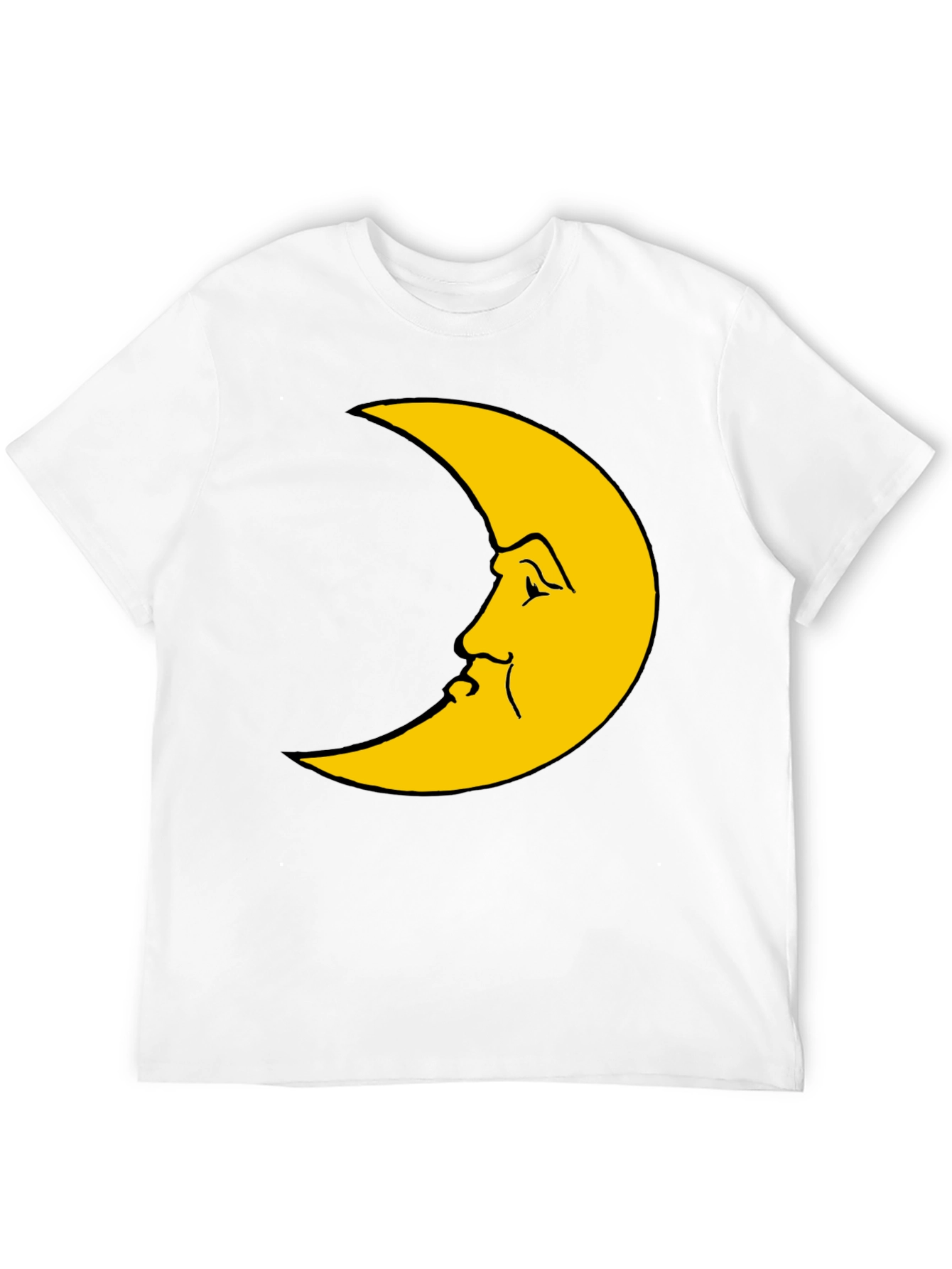 Moon Face Graphic T-Shirt - Black