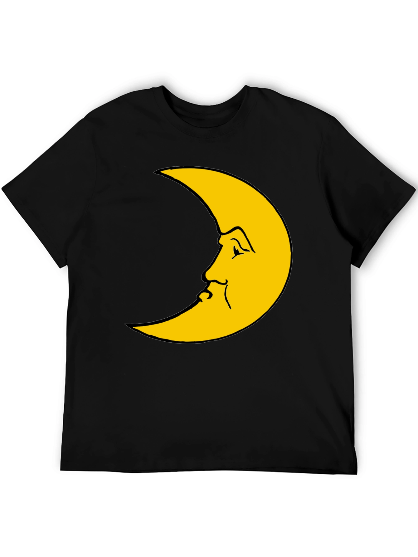 Moon Face Graphic T-Shirt - Black