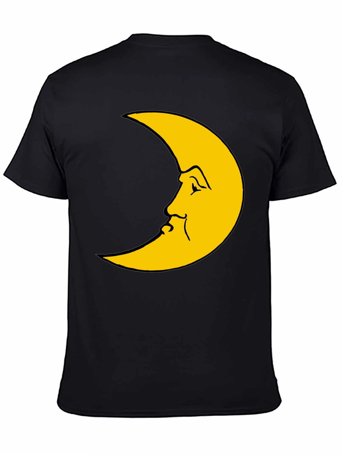 Moon Face Graphic T-Shirt - Black