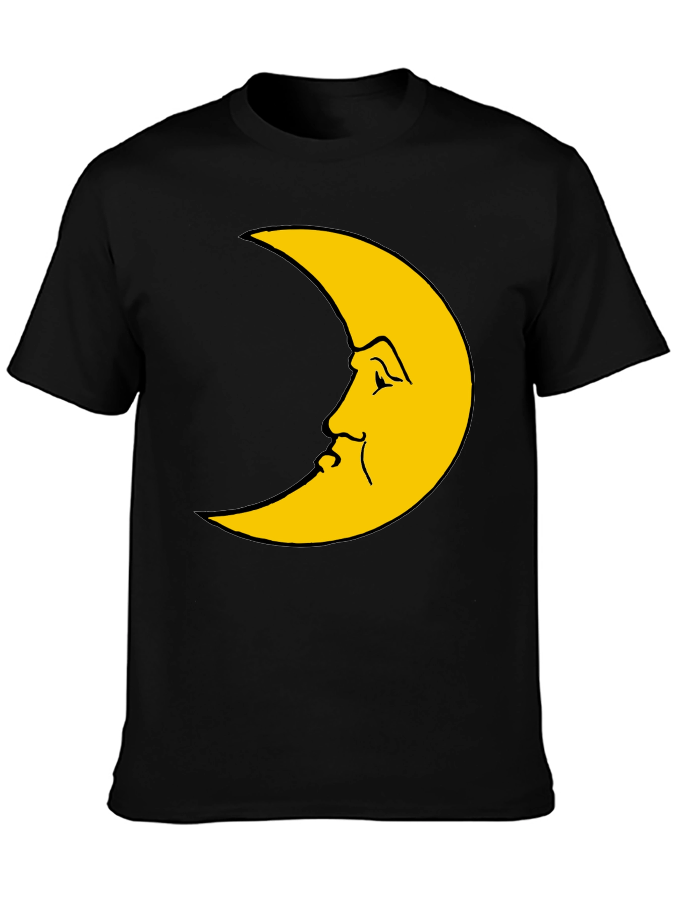 Moon Face Graphic T-Shirt - Black