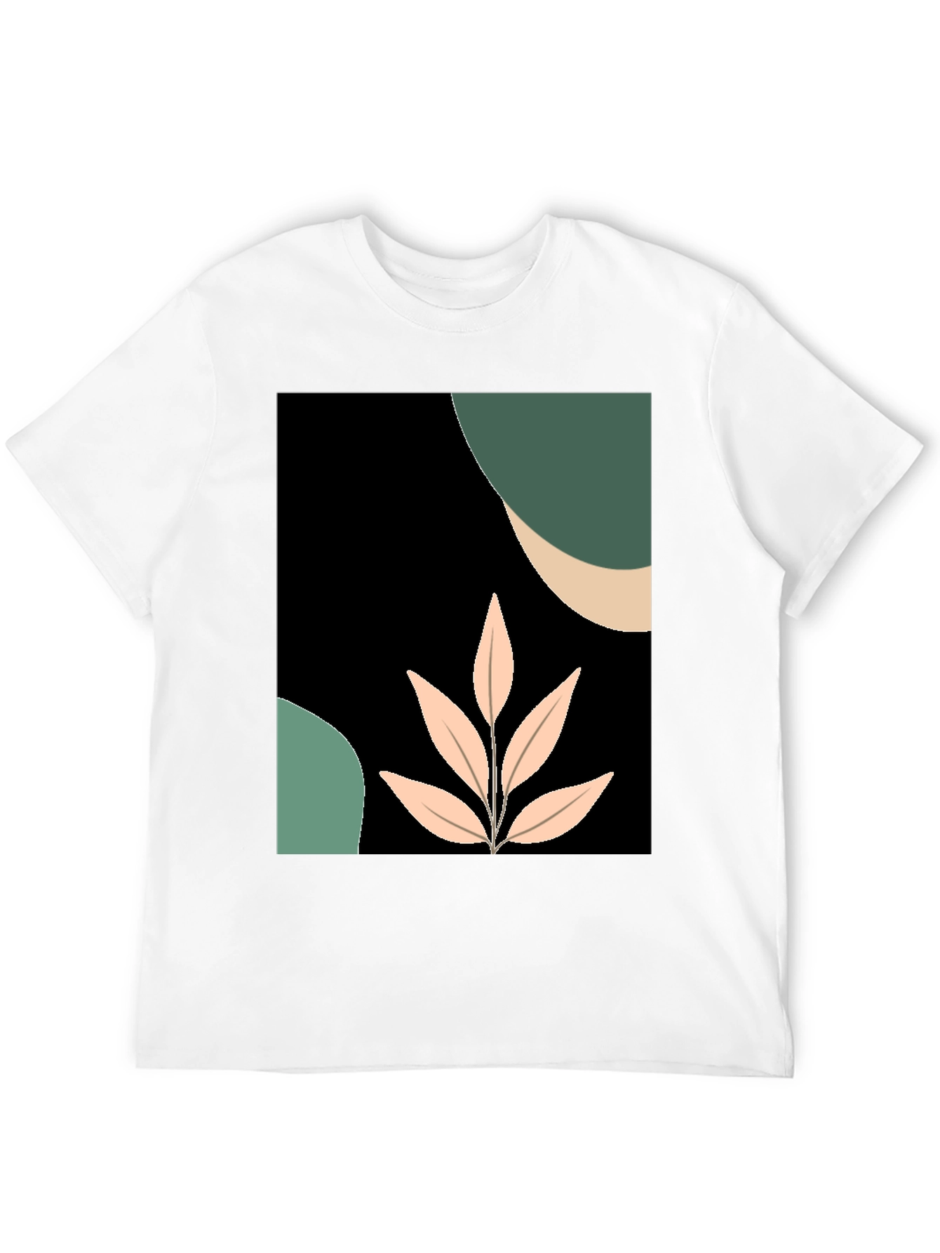Abstract Leaf Graphic Tee - Modern Casual Style