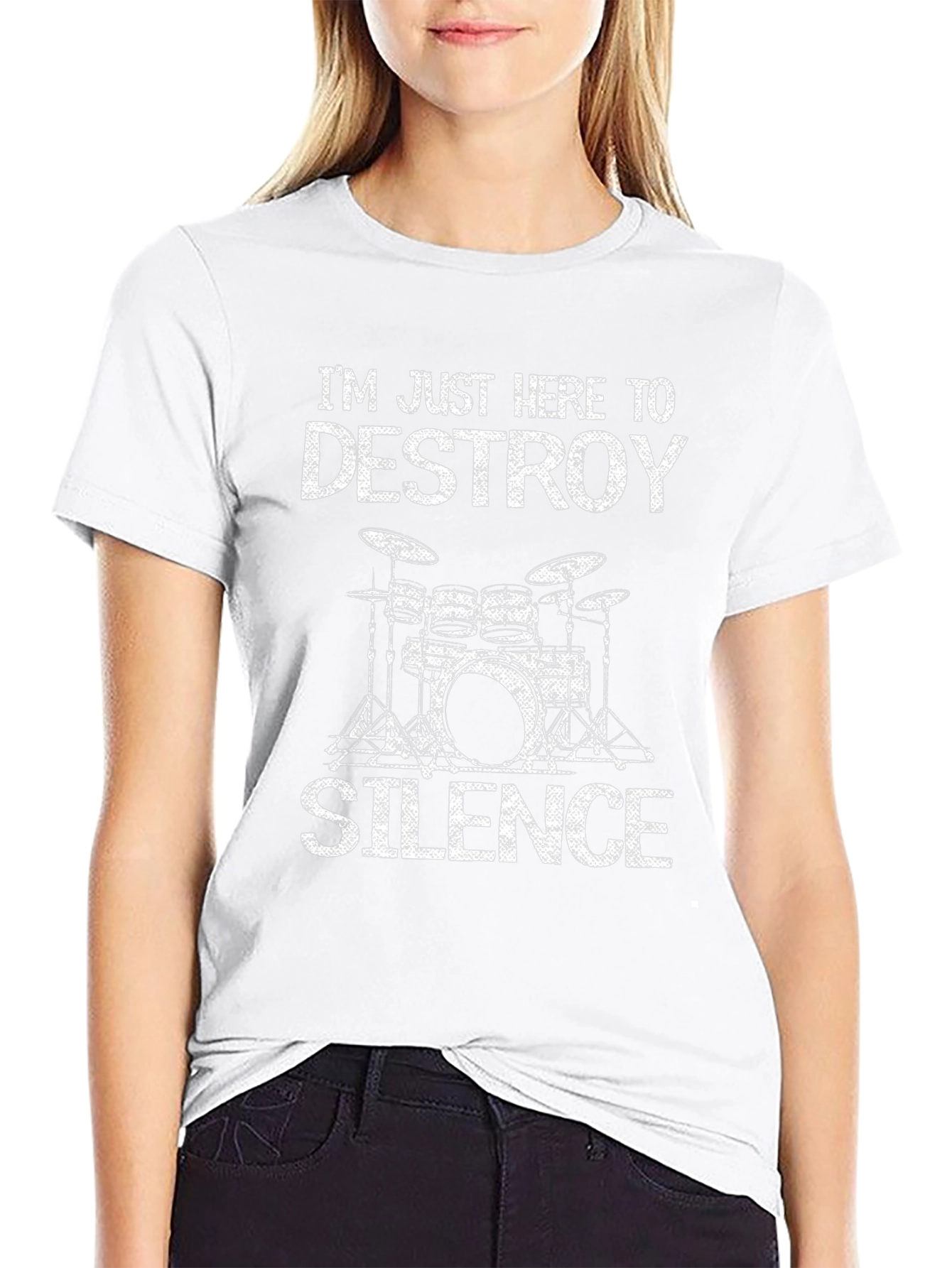 Destroy Silence Drummer T-Shirt - Music Lover Gift