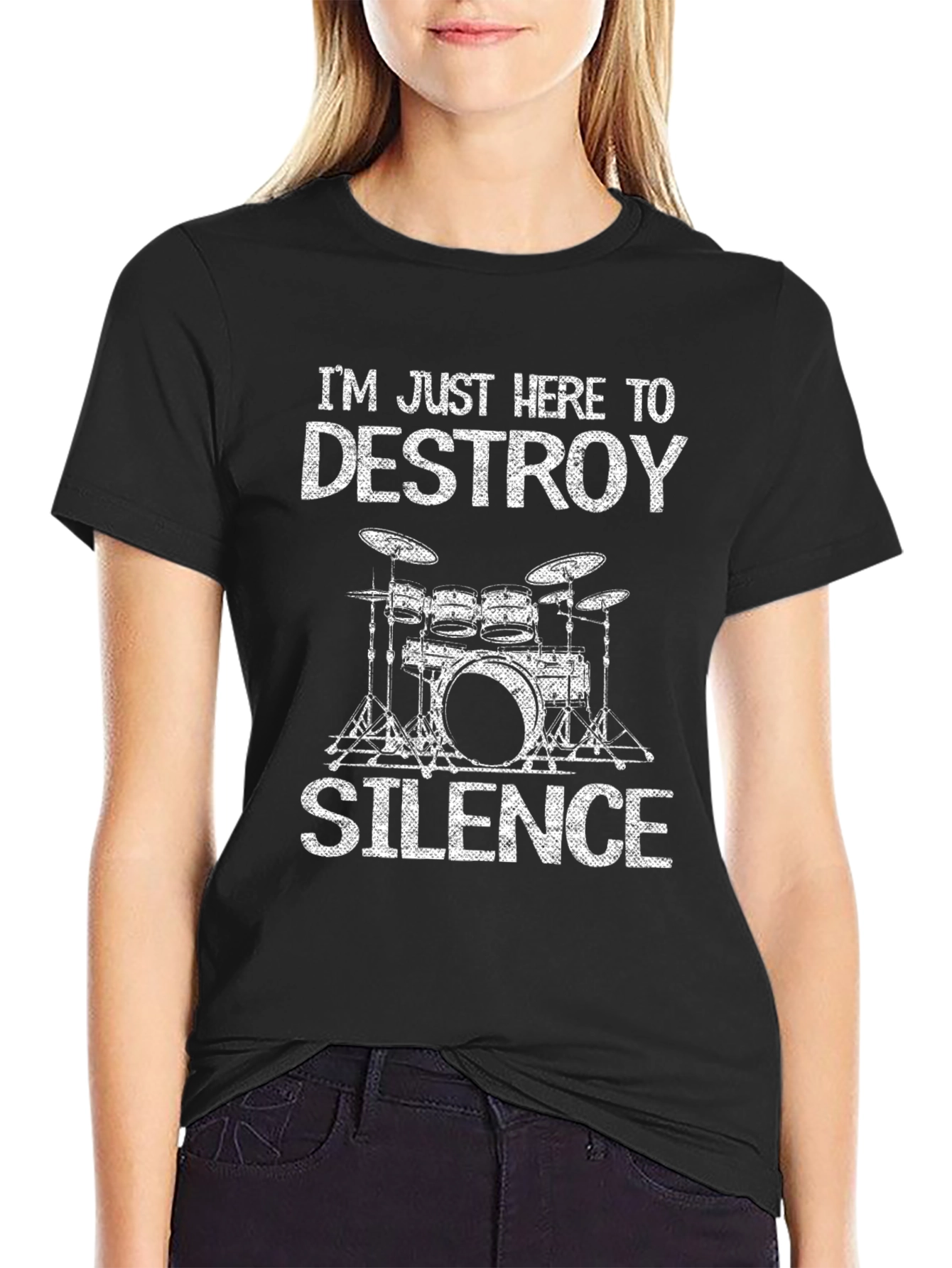 Destroy Silence Drummer T-Shirt - Music Lover Gift