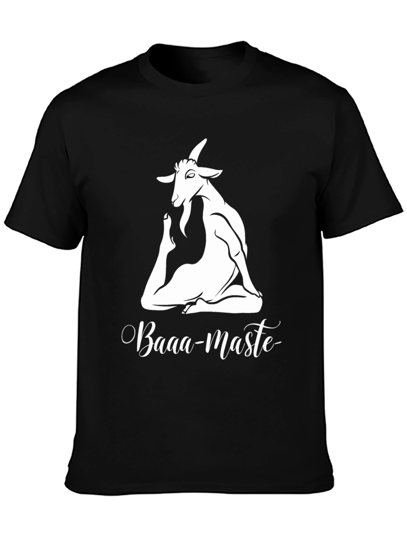 Yoga Goat Tee: Baaa-maste Black T-Shirt