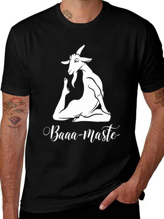 Yoga Goat Tee: Baaa-maste Black T-Shirt
