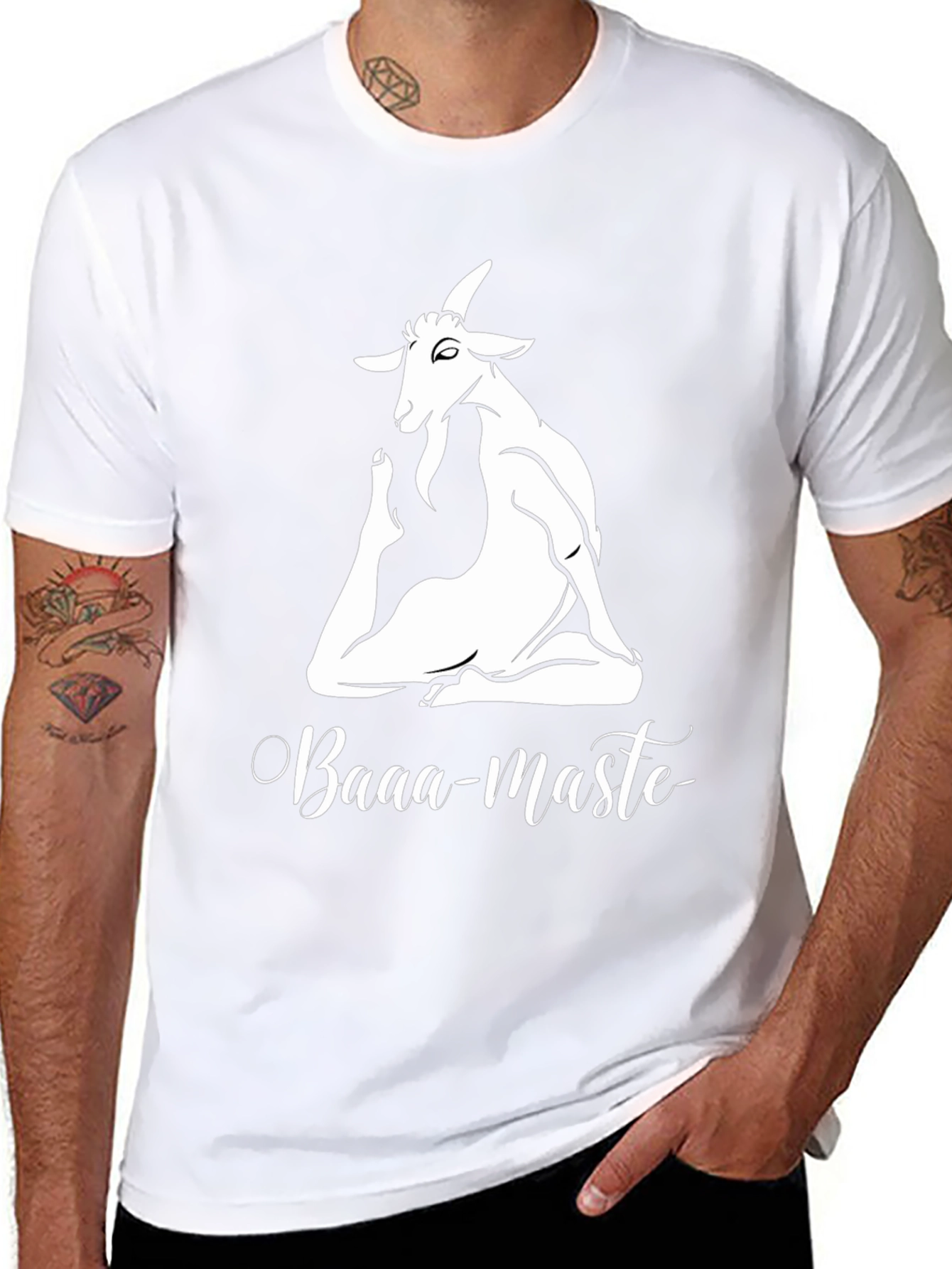 Yoga Goat Tee: Baaa-maste Black T-Shirt