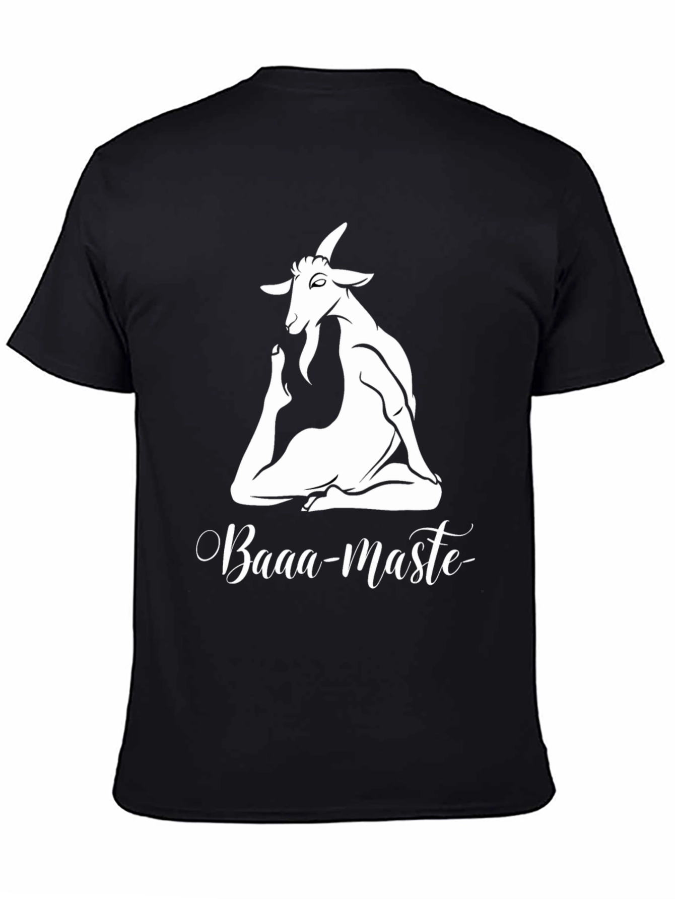Yoga Goat Tee: Baaa-maste Black T-Shirt