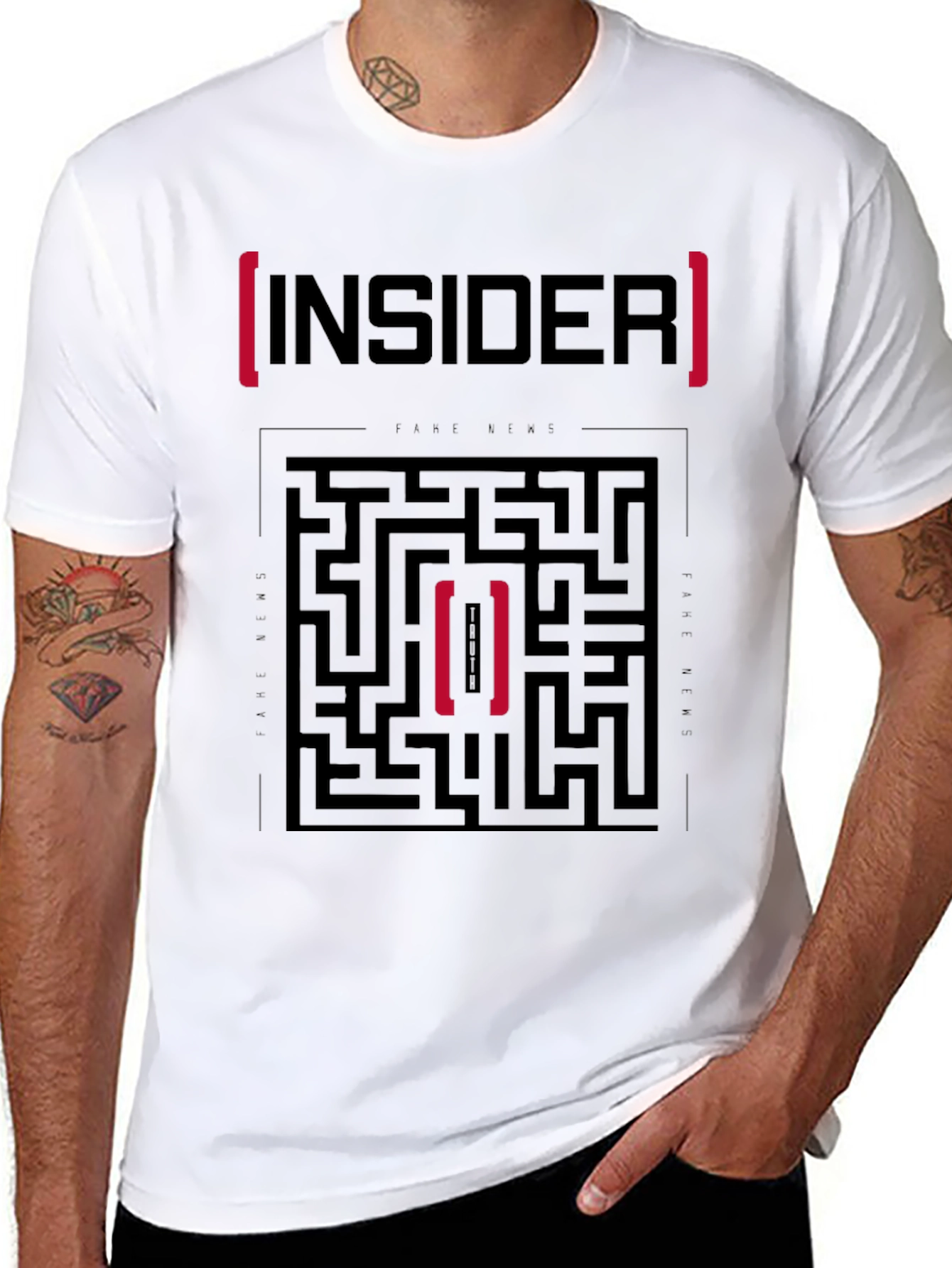 Insider Maze Graphic T-Shirt - Stylish Cotton Tee