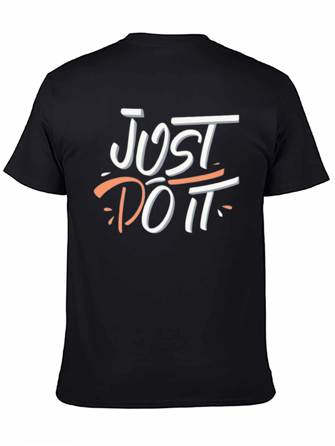 Just Do It Graphic Tee - Black Cotton T-Shirt