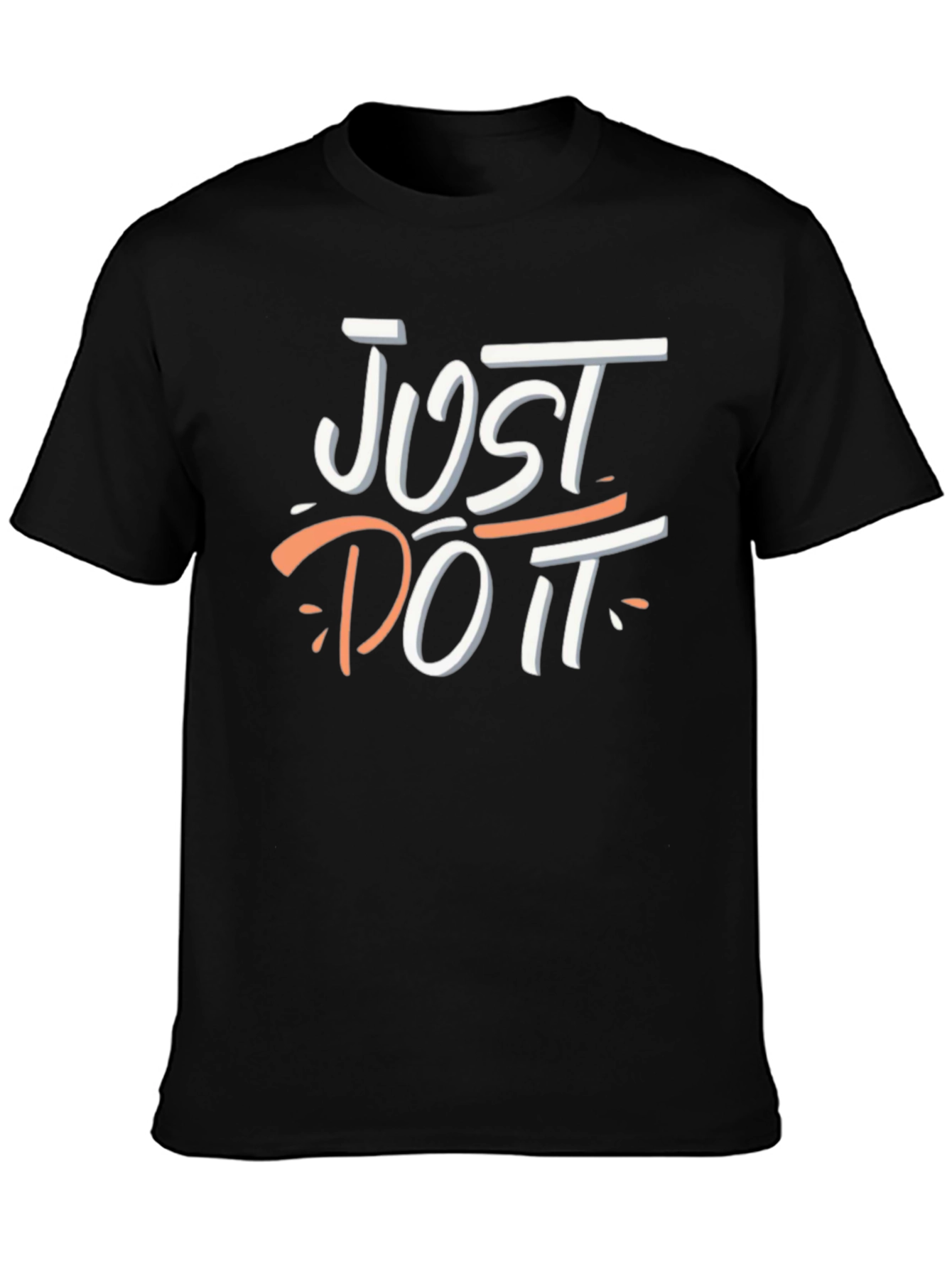 Just Do It Graphic Tee - Black Cotton T-Shirt