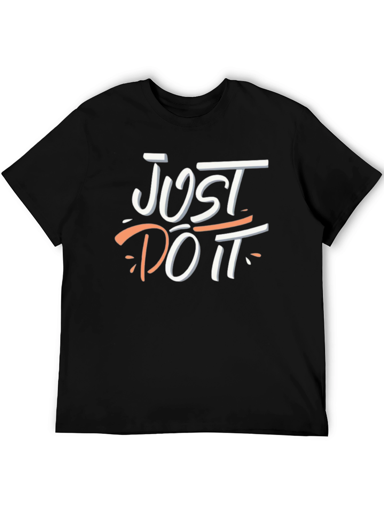 Just Do It Graphic Tee - Black Cotton T-Shirt