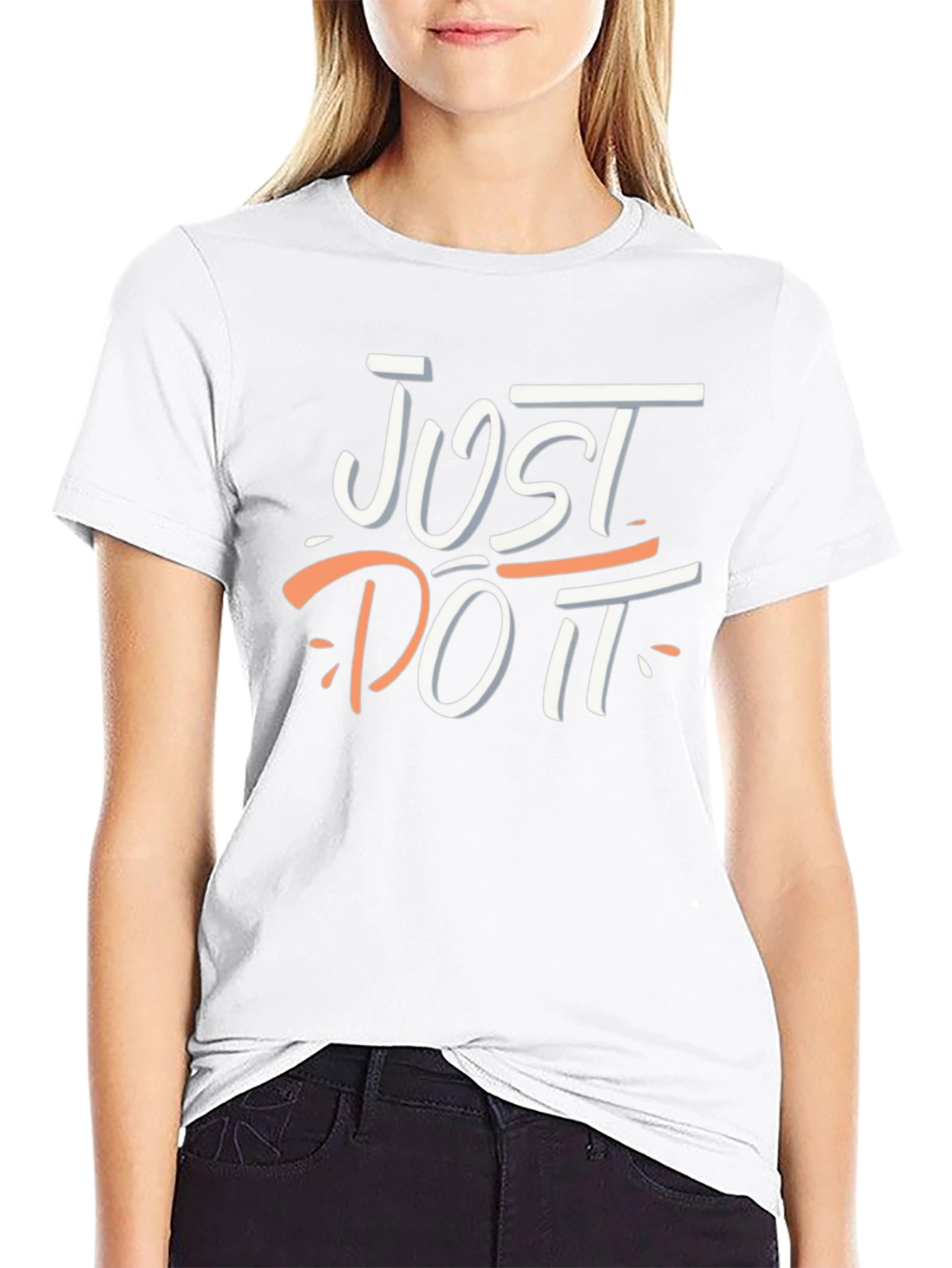 Just Do It Graphic Tee - Black Cotton T-Shirt