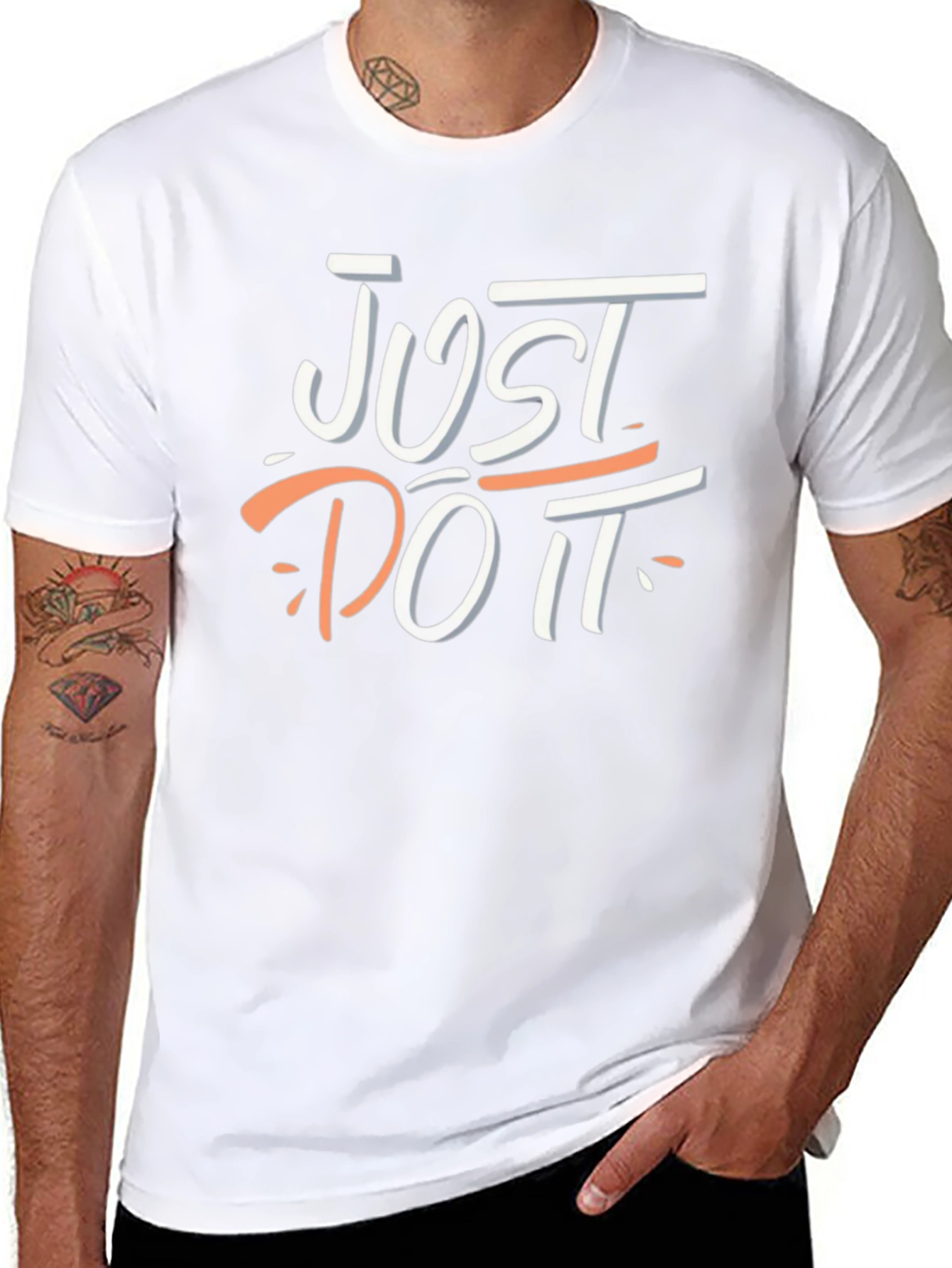 Just Do It Graphic Tee - Black Cotton T-Shirt