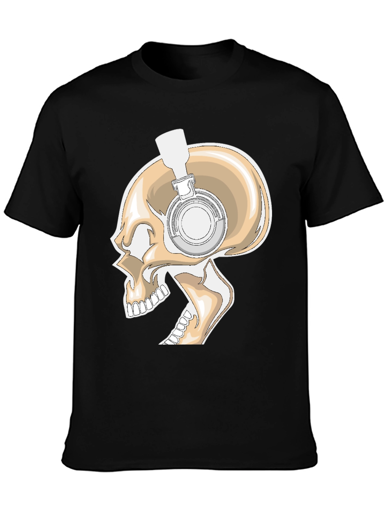 Skull with Headphones Graphic T-Shirt