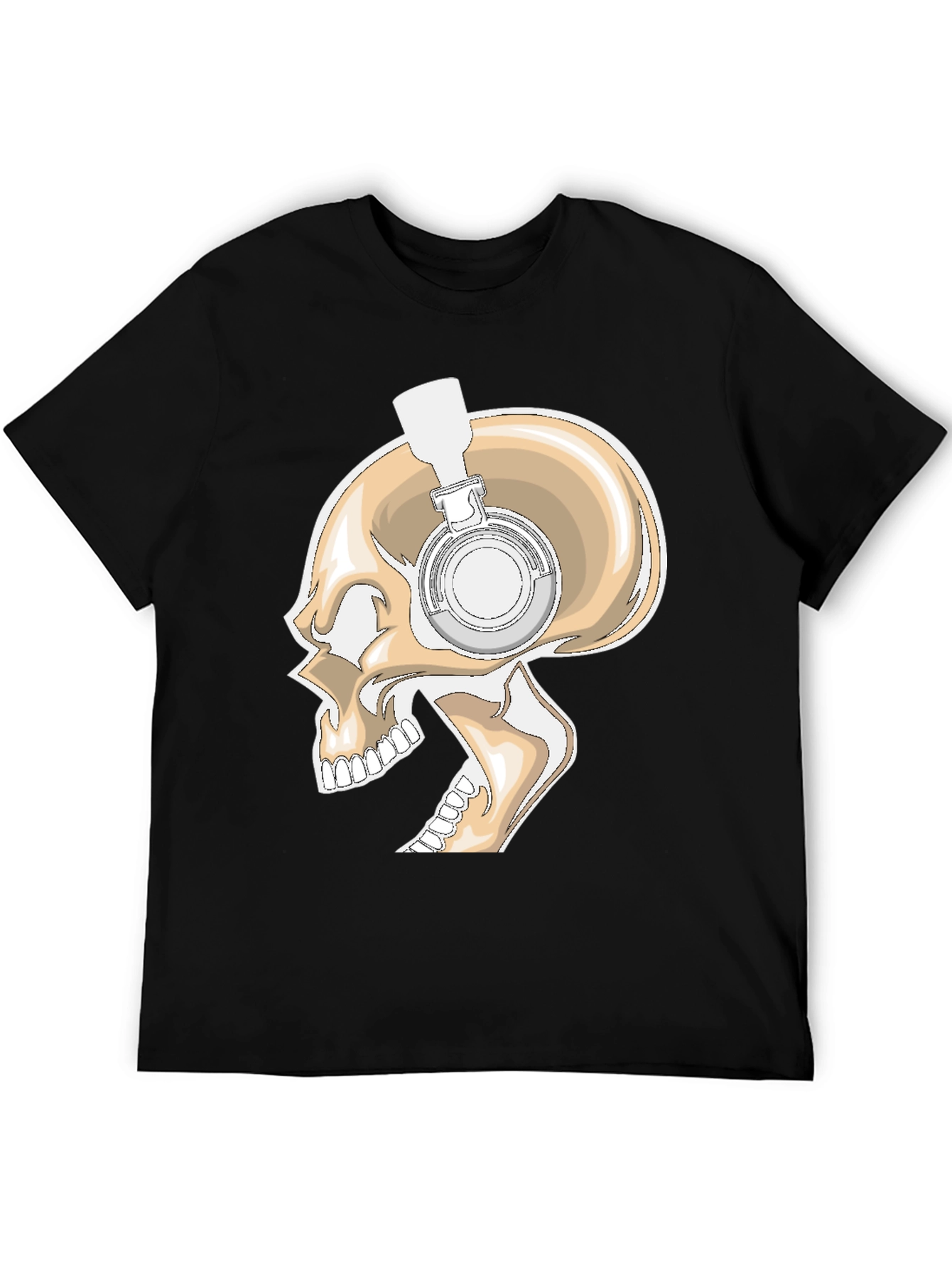 Skull with Headphones Graphic T-Shirt