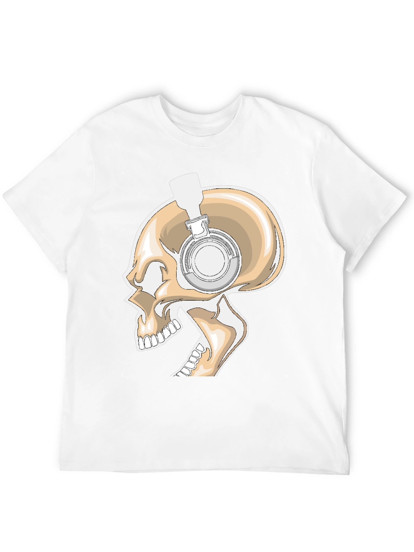 Skull with Headphones Graphic T-Shirt