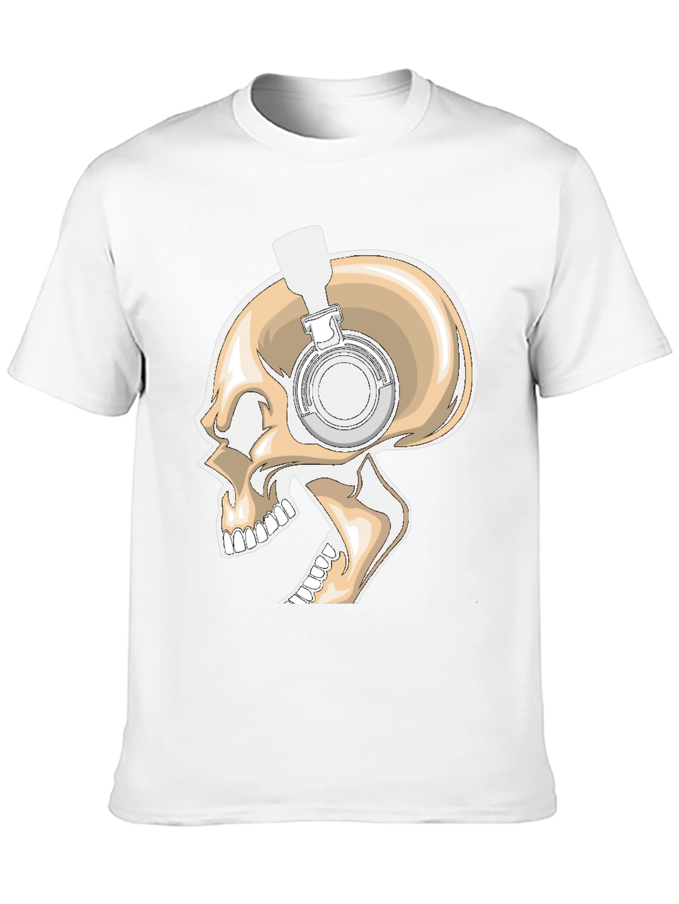 Skull with Headphones Graphic T-Shirt