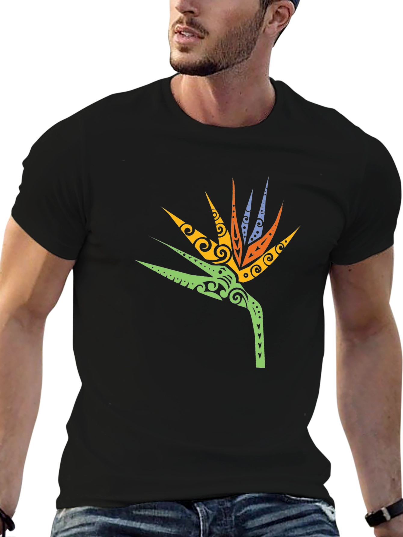 Tribal Bird of Paradise Mens T-Shirt