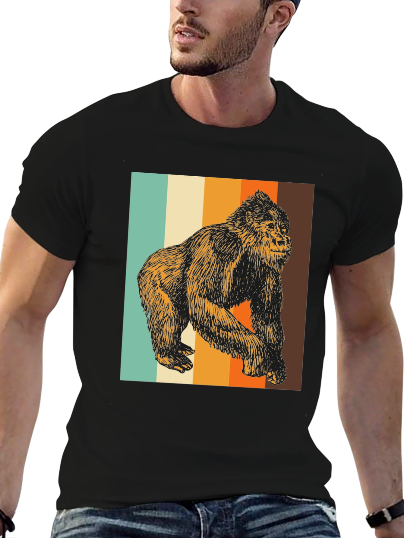 Retro Gorilla Graphic Tee - Cool Animal T-Shirt