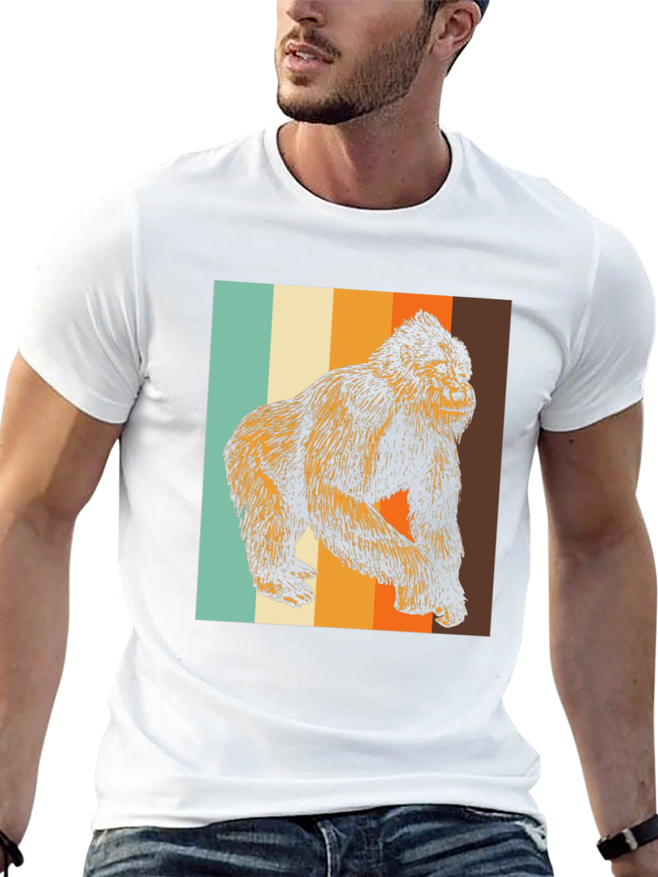 Retro Gorilla Graphic Tee - Cool Animal T-Shirt