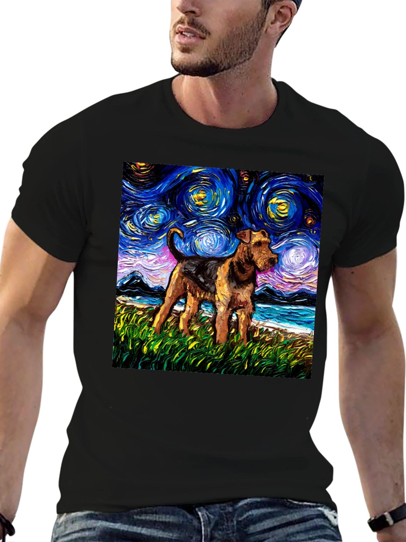 Starry Night Dog Graphic Tee