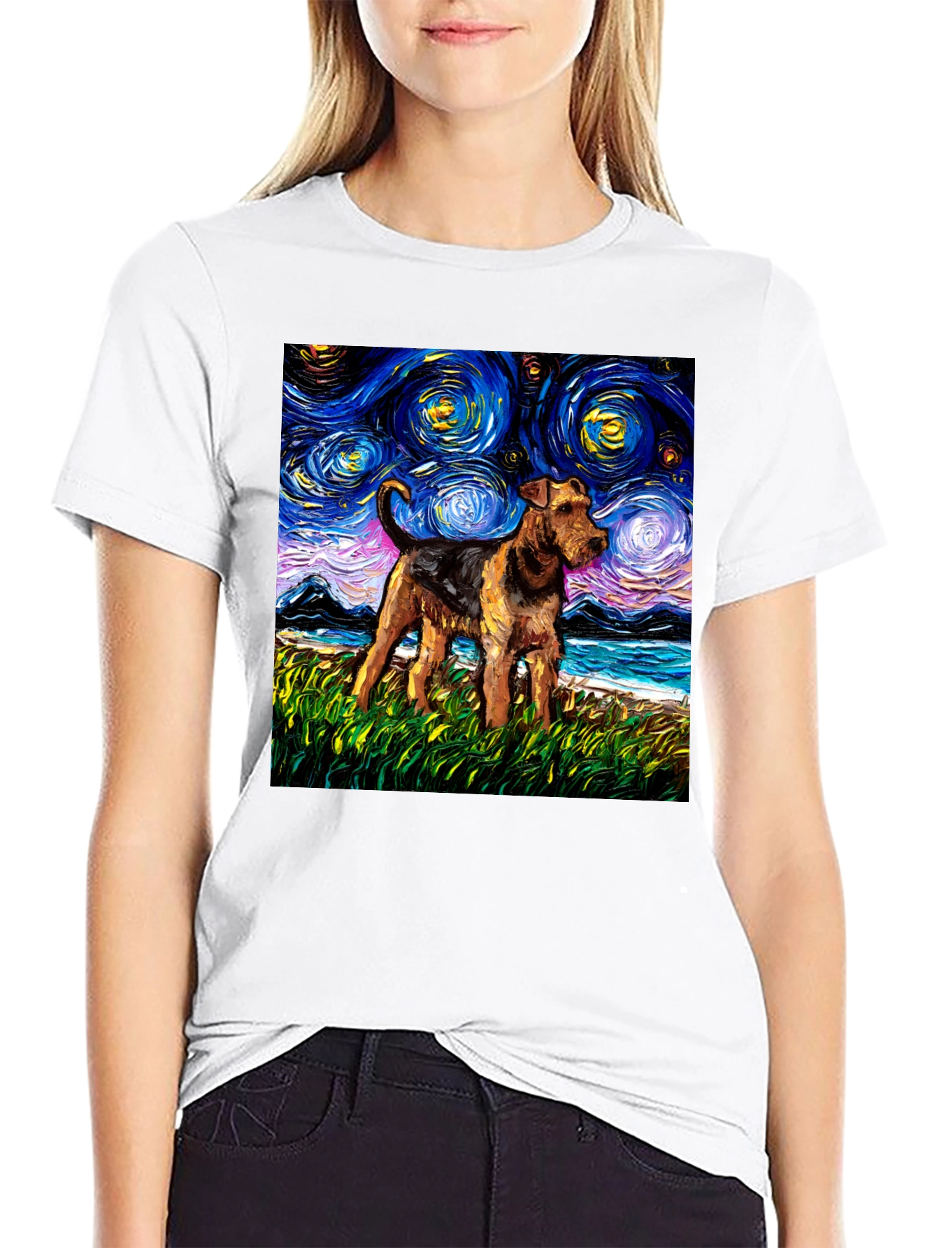 Starry Night Dog Graphic Tee
