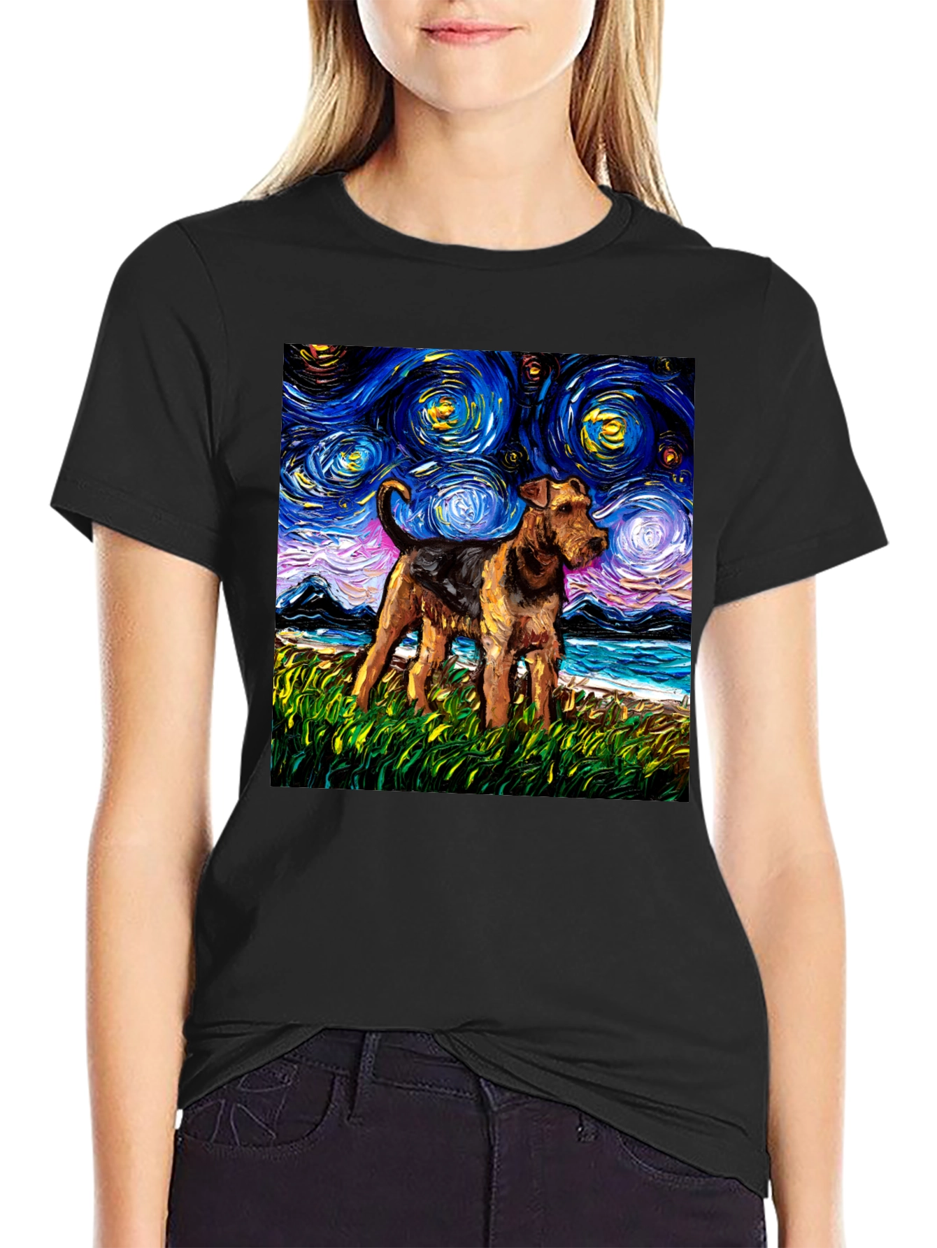 Starry Night Dog Graphic Tee