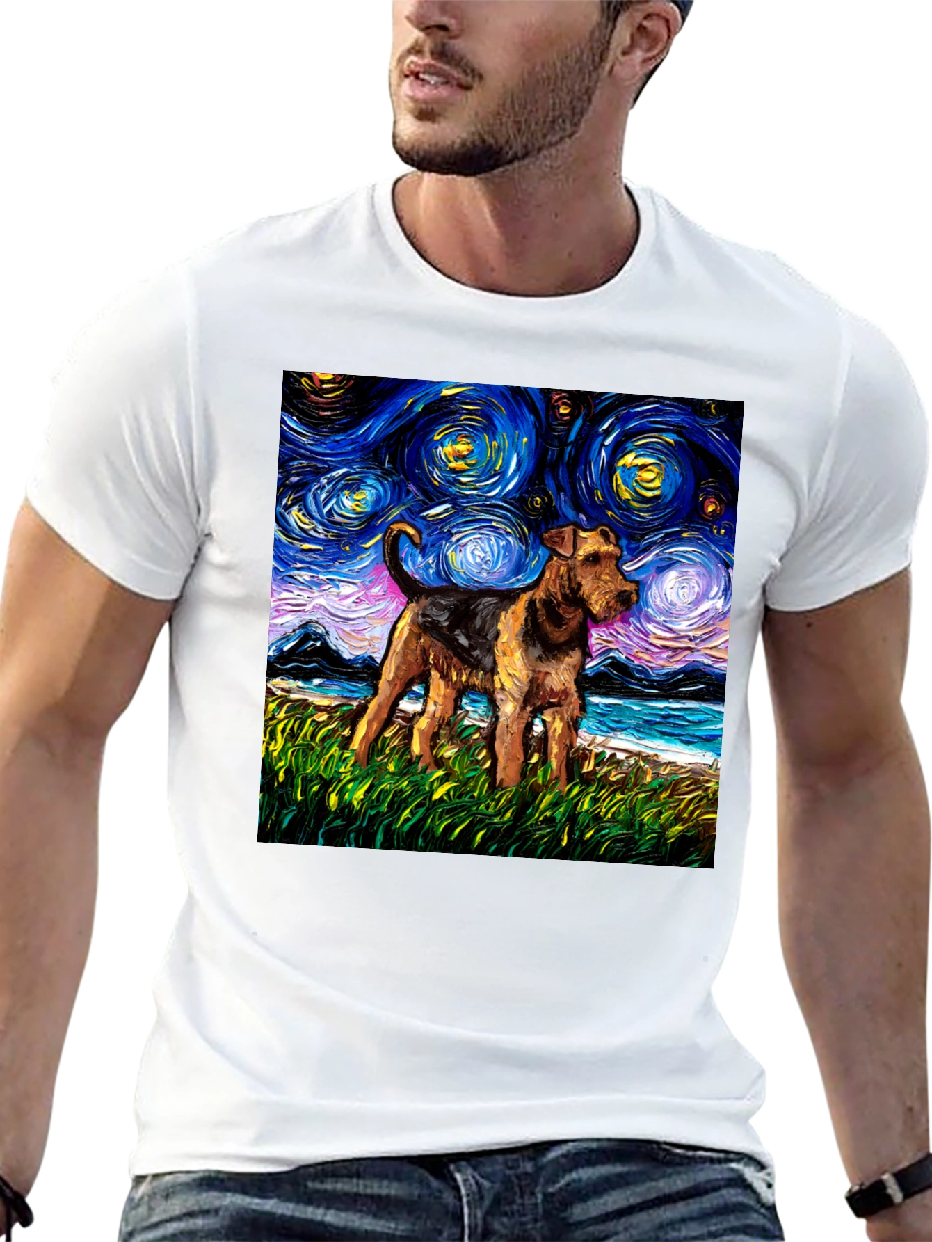 Starry Night Dog Graphic Tee