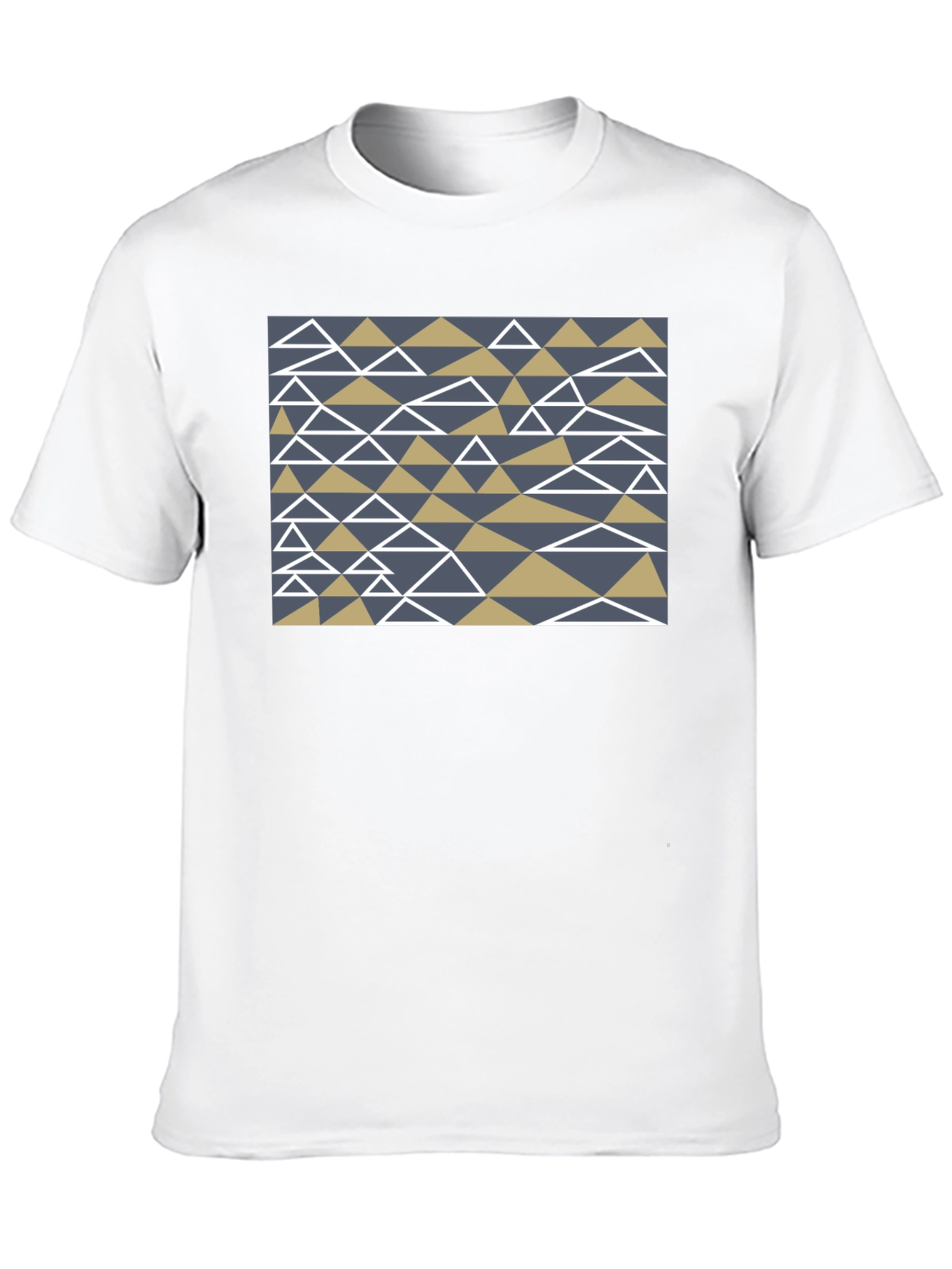 Geometric Triangle Pattern Black T-Shirt