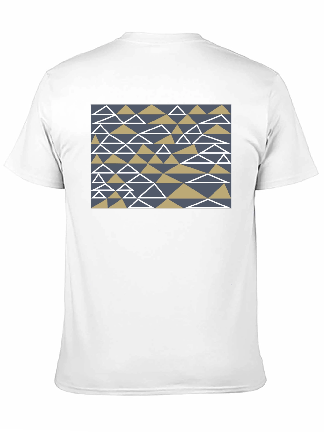 Geometric Triangle Pattern Black T-Shirt