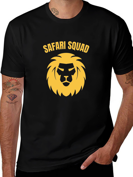 Safari Squad Graphic Tee - Black Cotton T-Shirt