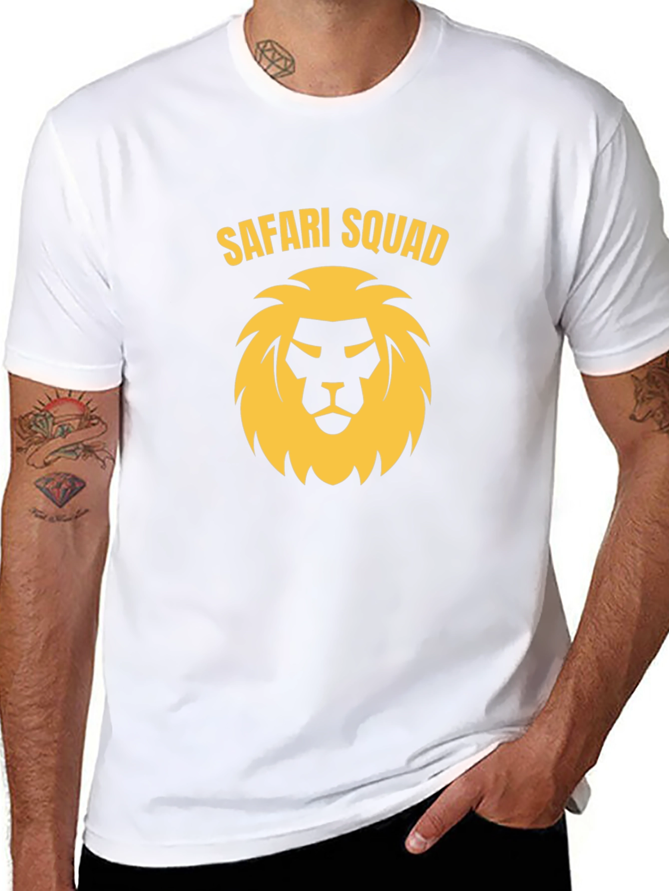 Safari Squad Graphic Tee - Black Cotton T-Shirt