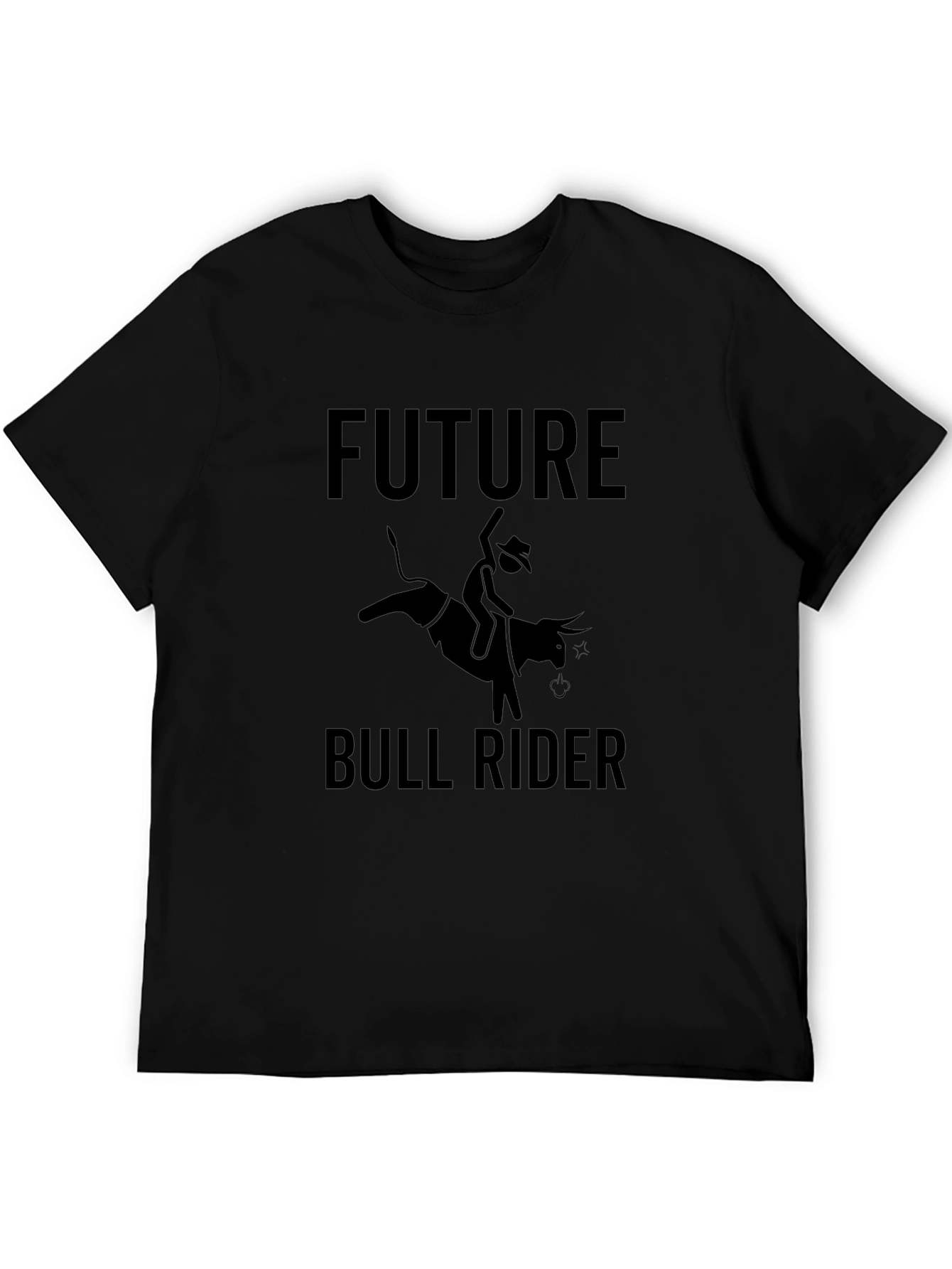 Future Bull Rider Black Graphic T-Shirt