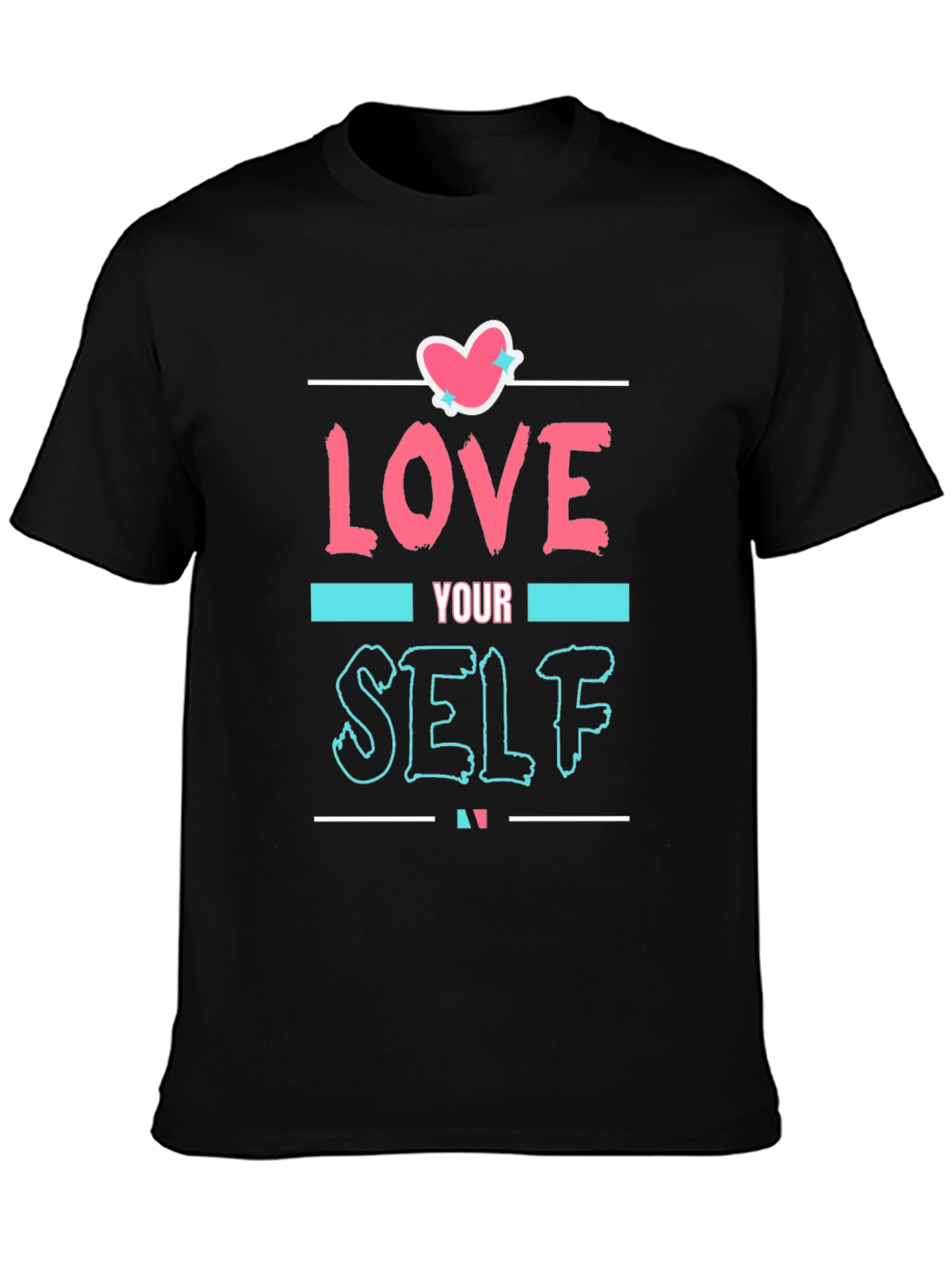 Love Yourself Graphic Print Tee - Black