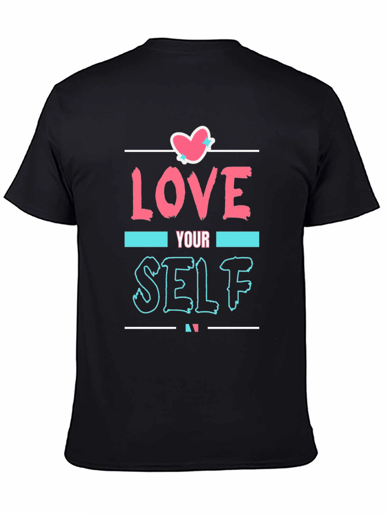 Love Yourself Graphic Print Tee - Black
