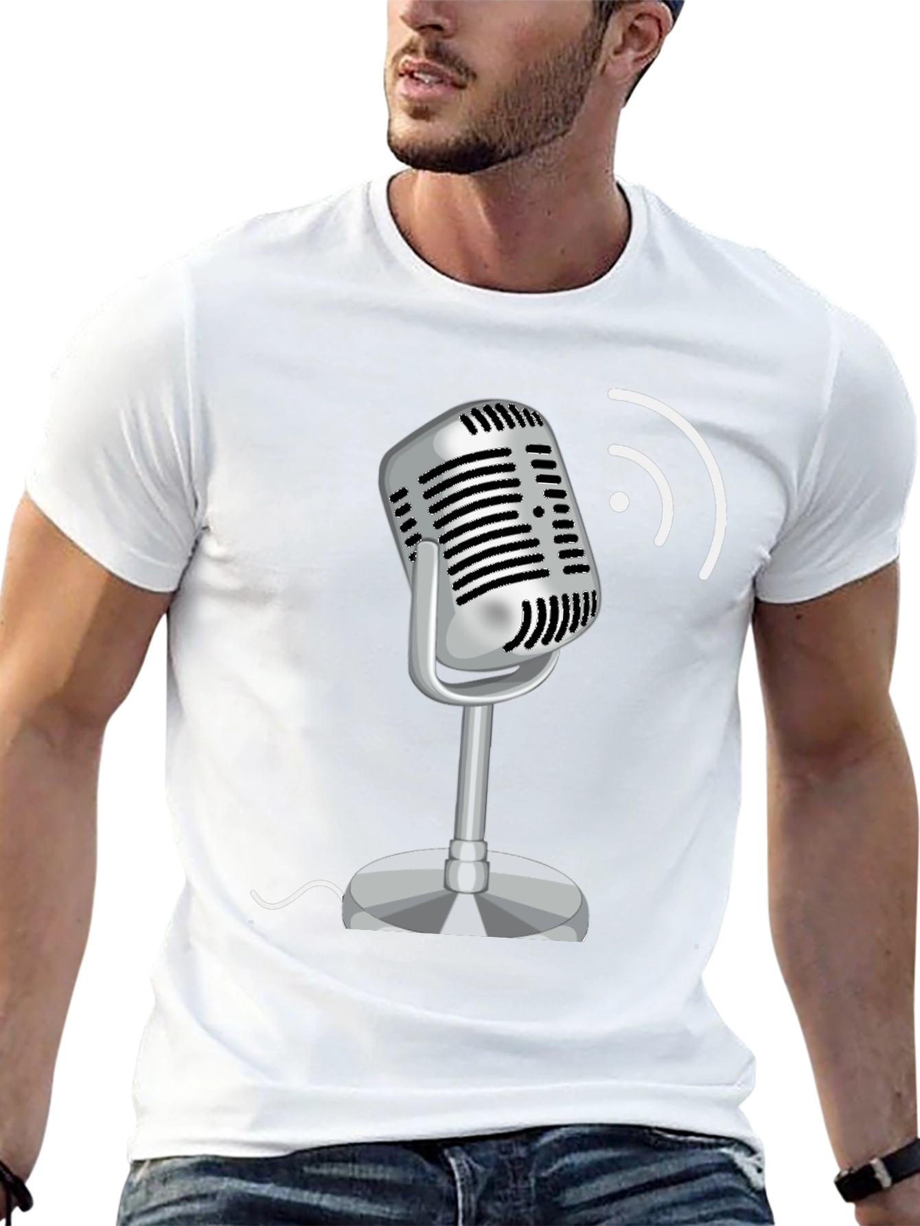 Retro Microphone Graphic T-Shirt
