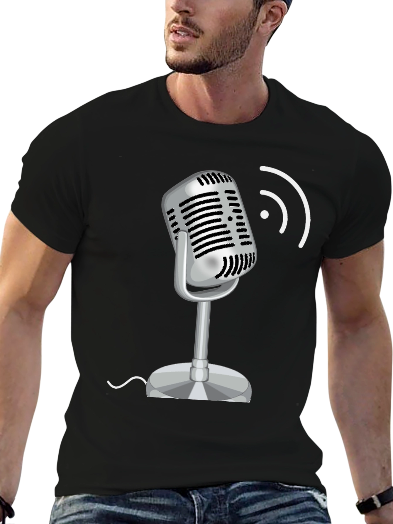 Retro Microphone Graphic T-Shirt