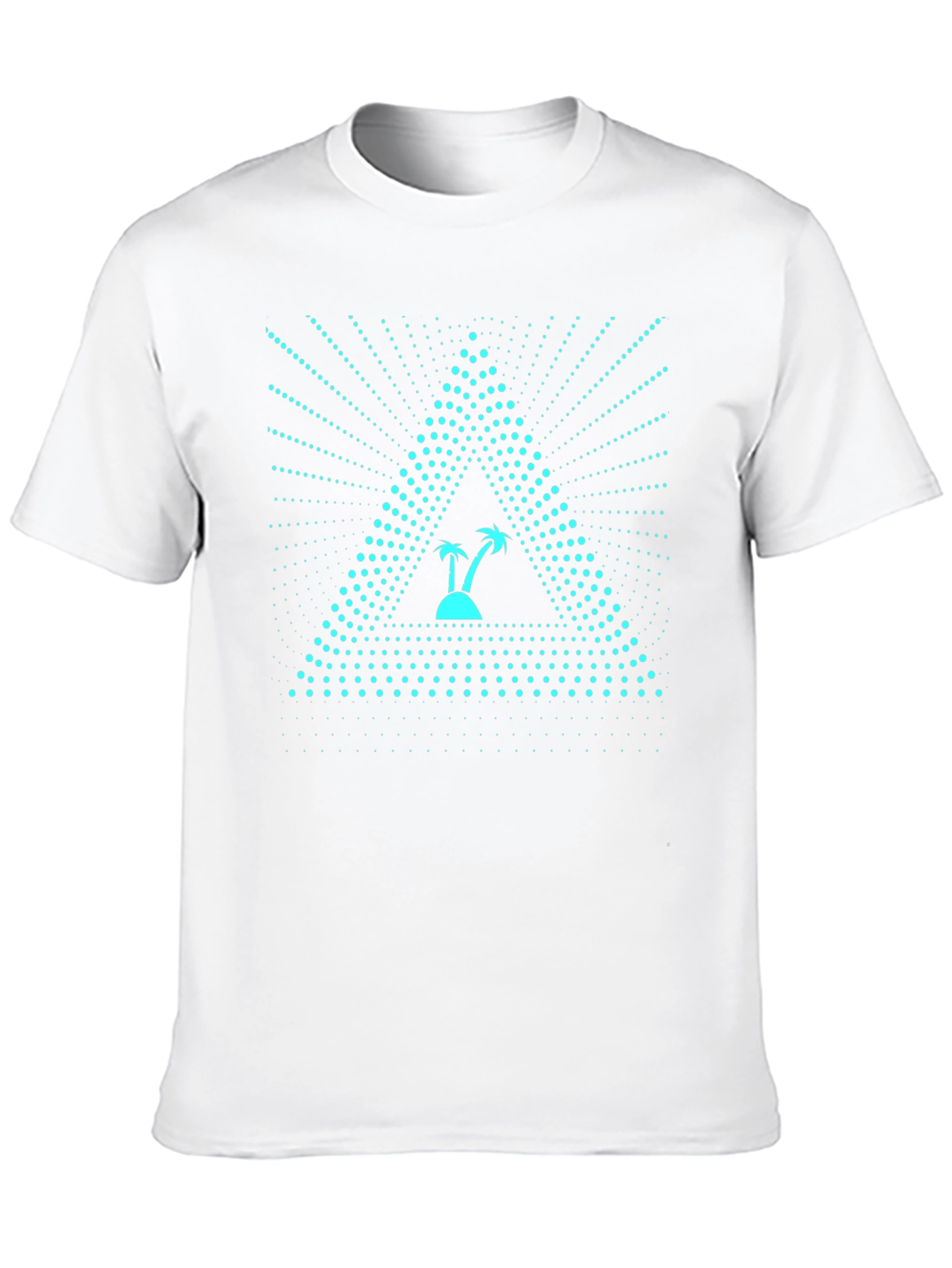 Triangle Island Palm Tree Graphic Tee - Black