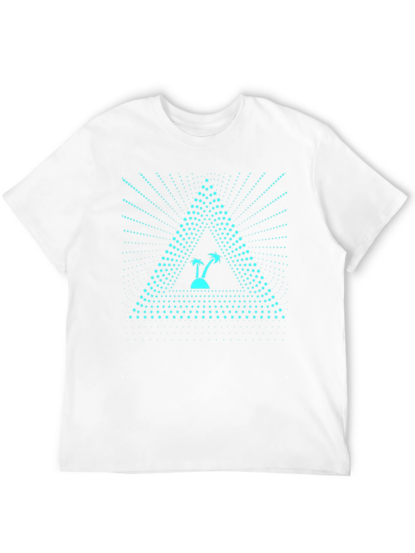 Triangle Island Palm Tree Graphic Tee - Black