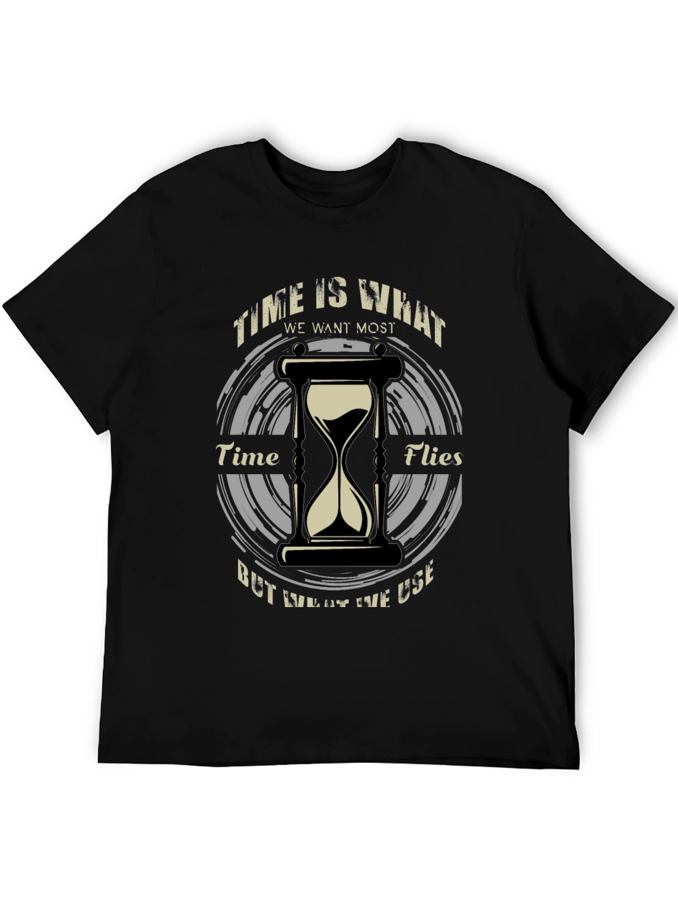 Time Flies T-Shirt - Unique Hourglass Design